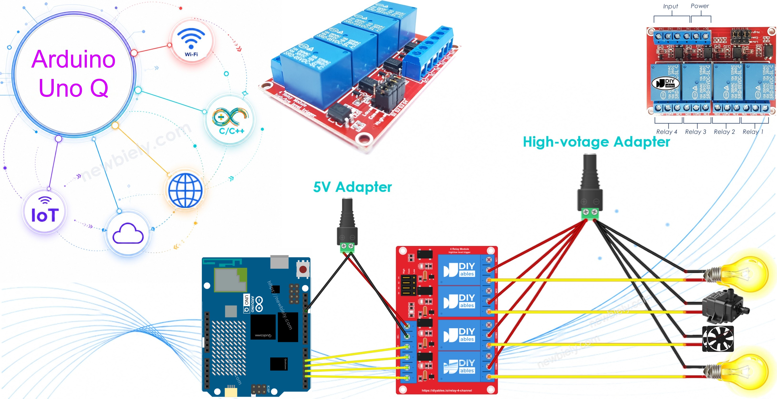 Arduino UNO Q 4-Channel Relay Module