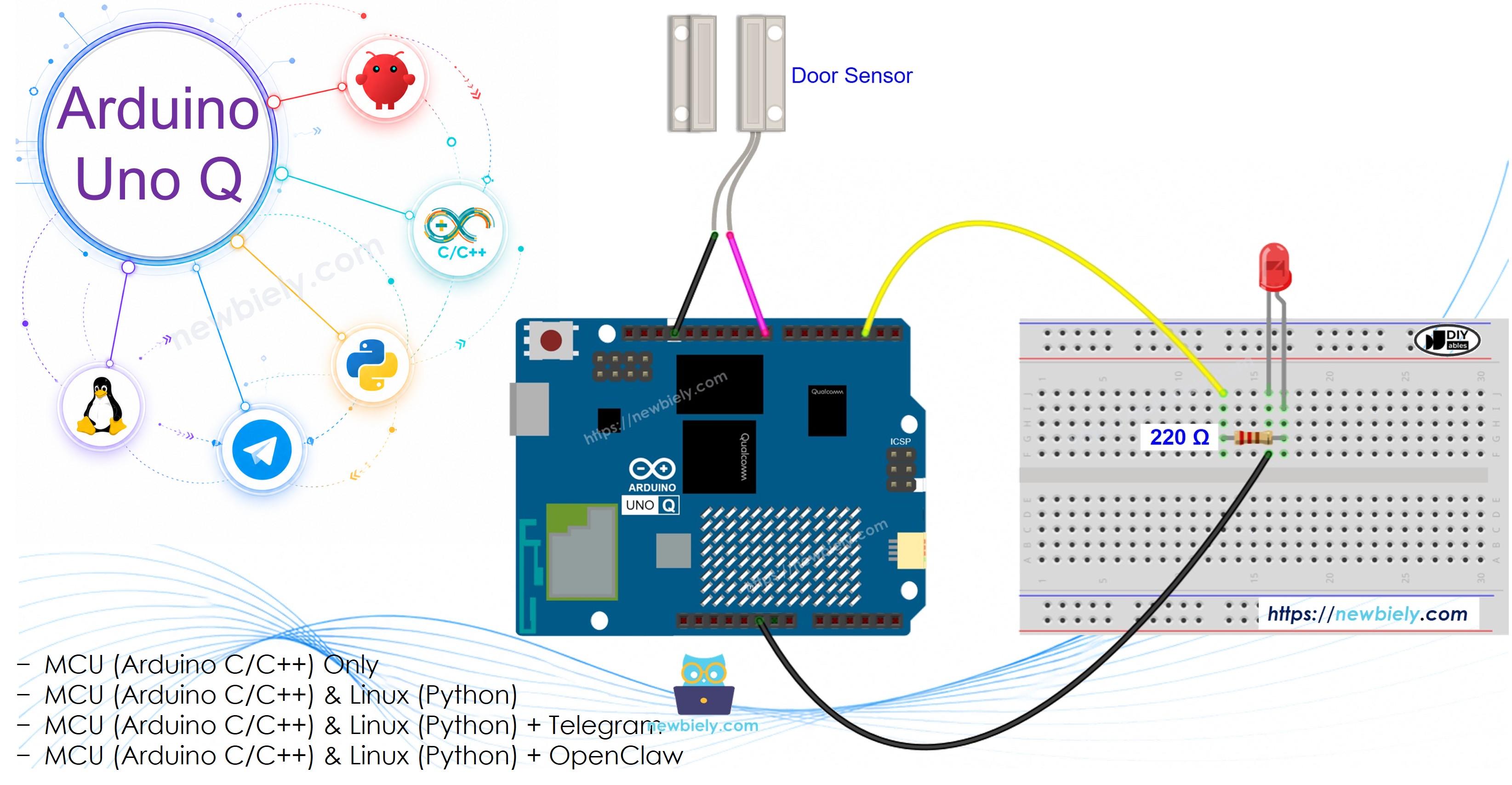 Arduino UNO Q Door Sensor LED
