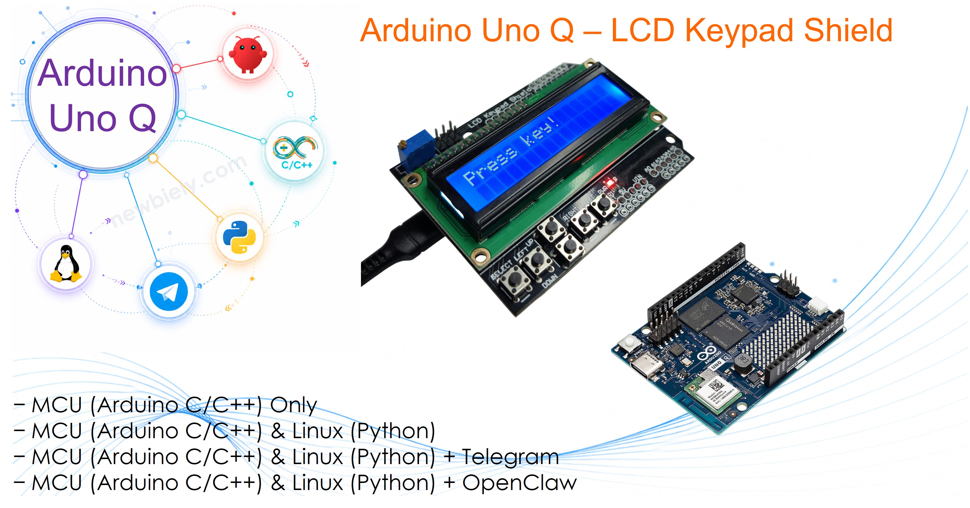 Arduino UNO Q - LCD Keypad Shield