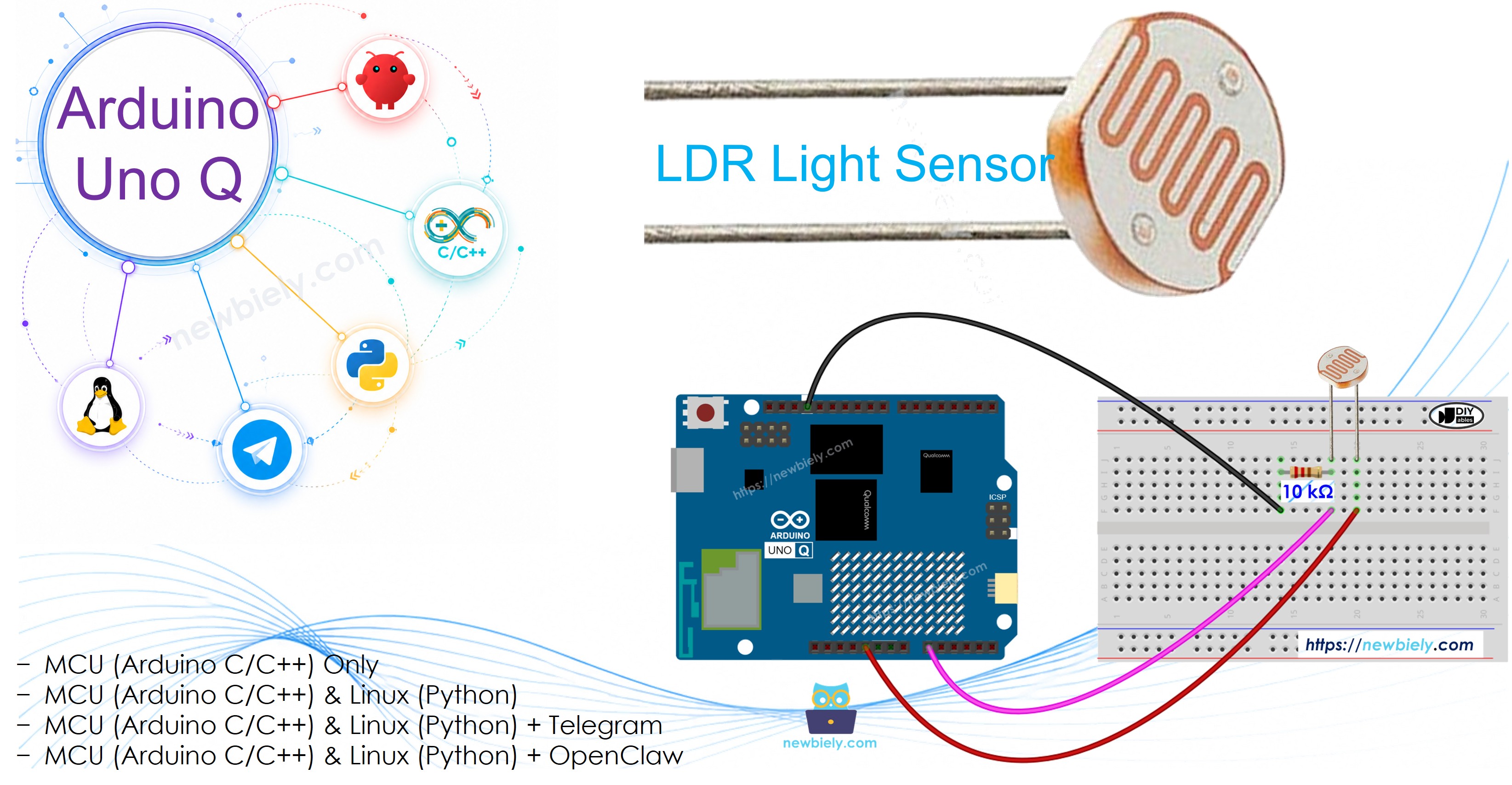 Arduino UNO Q light sensor