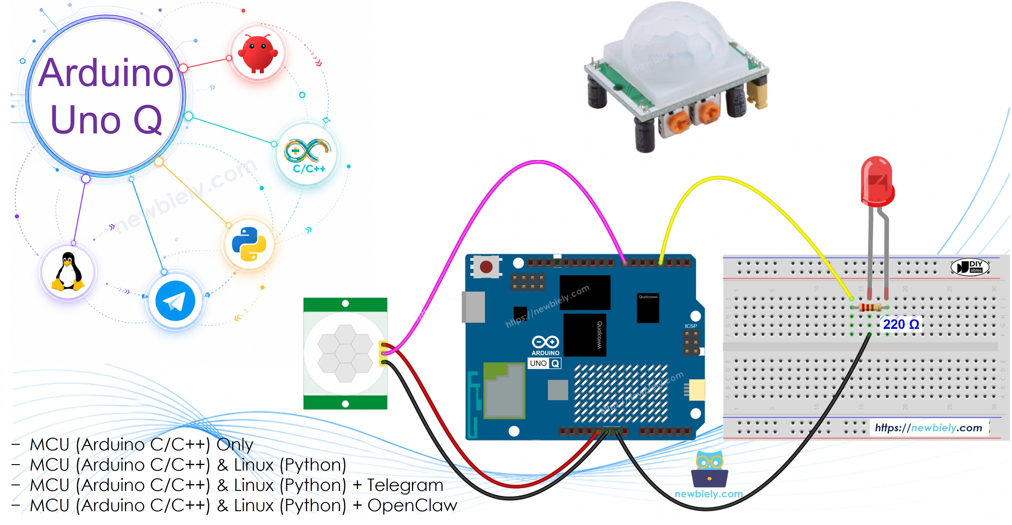 Arduino UNO Q Motion Sensor LED