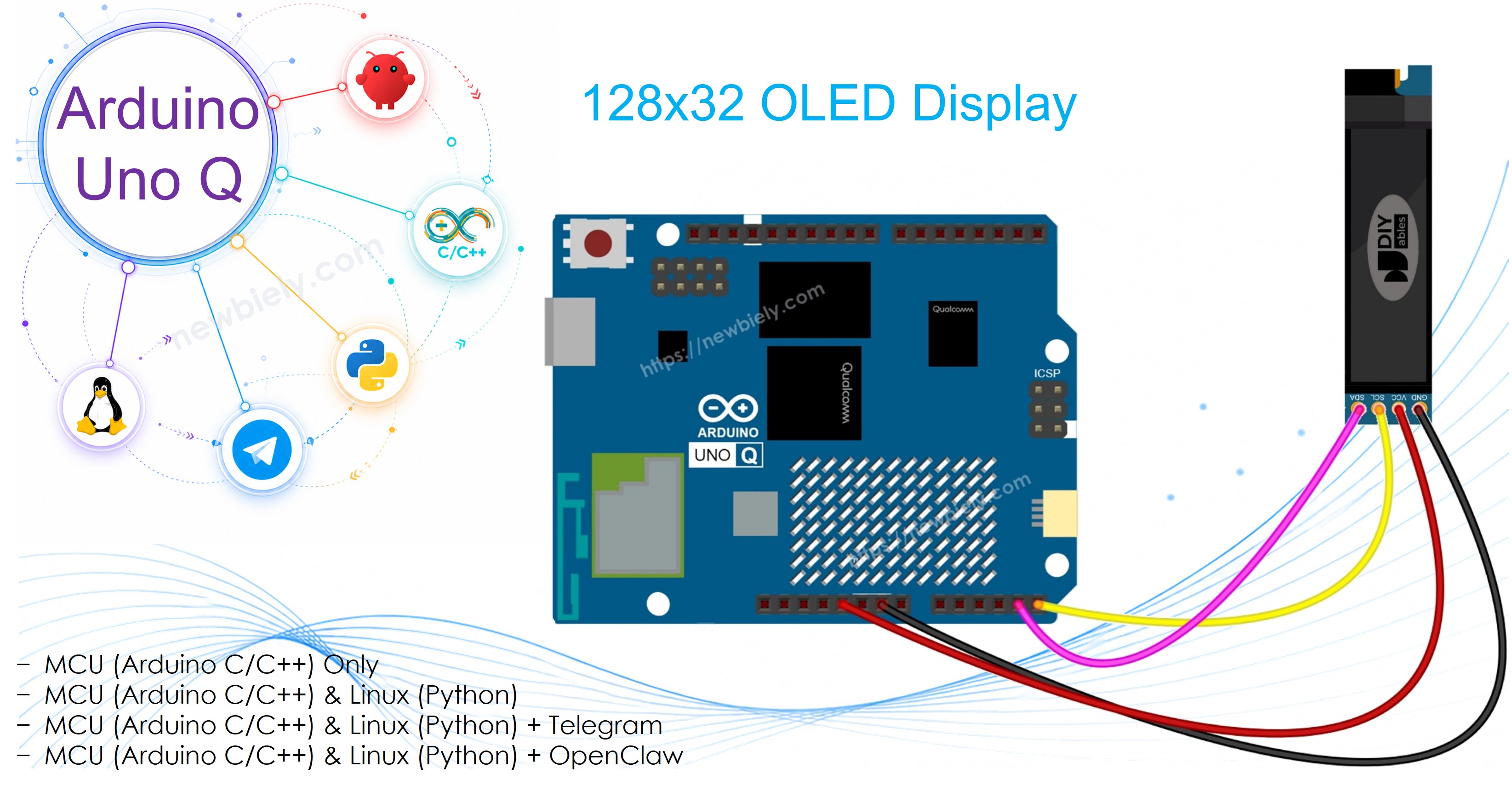 Arduino UNO Q - OLED 128x32