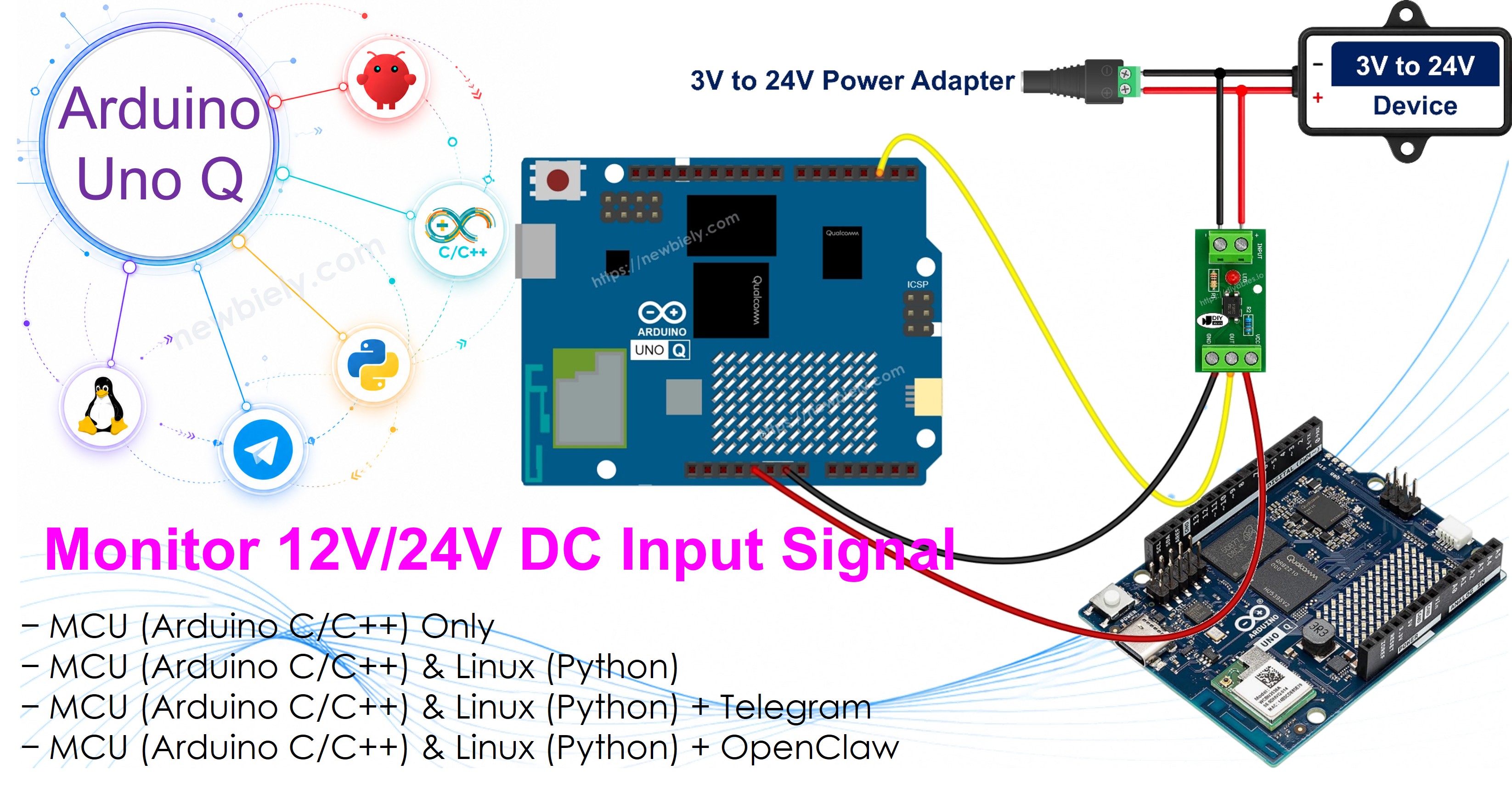 Arduino UNO Q PC817 optocoupler isolated 24V input