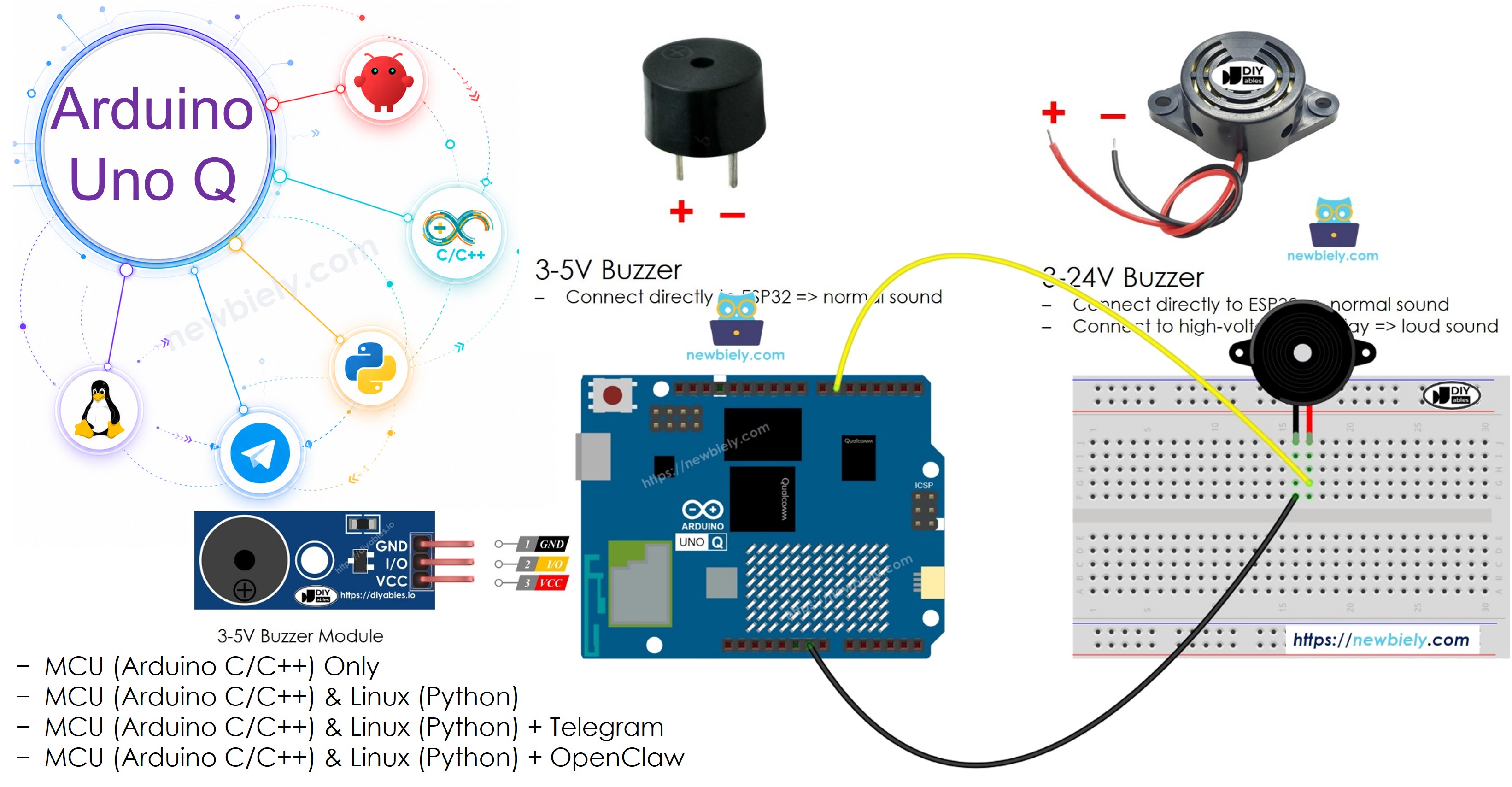 Arduino UNO Q - Piezo Buzzer