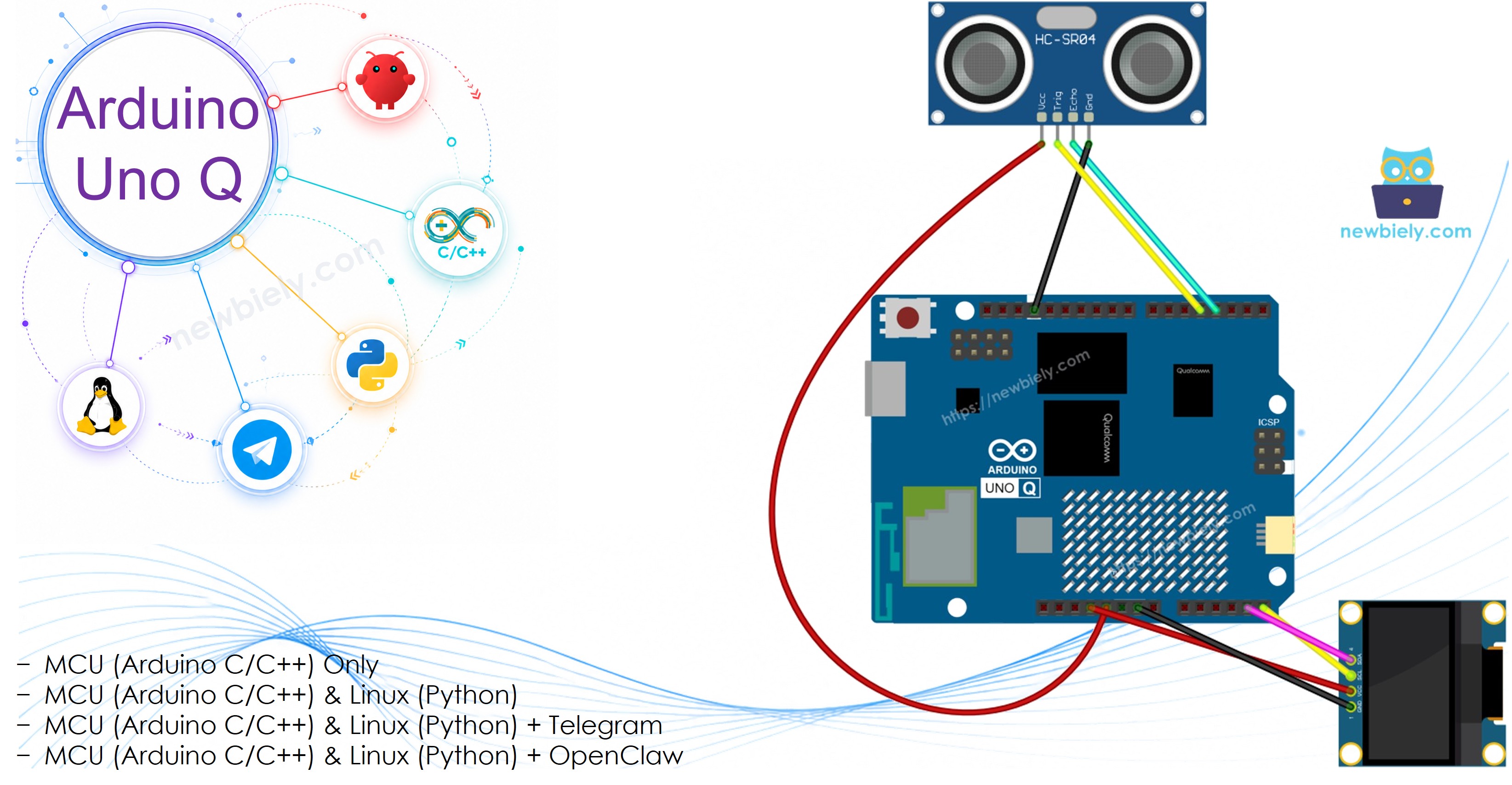 Arduino UNO Q Ultrasonic Sensor OLED