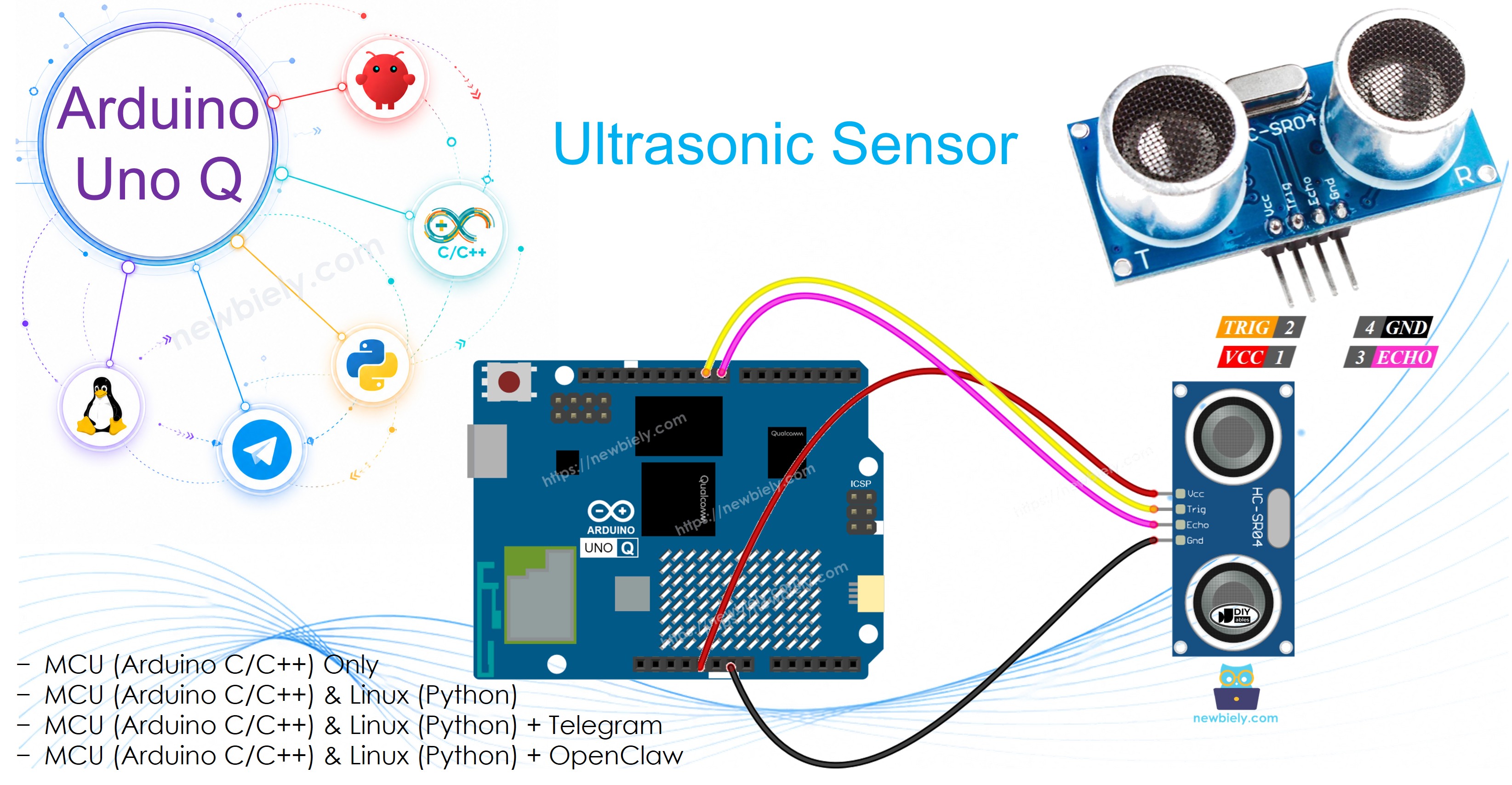 Arduino UNO Q Ultrasonic Sensor
