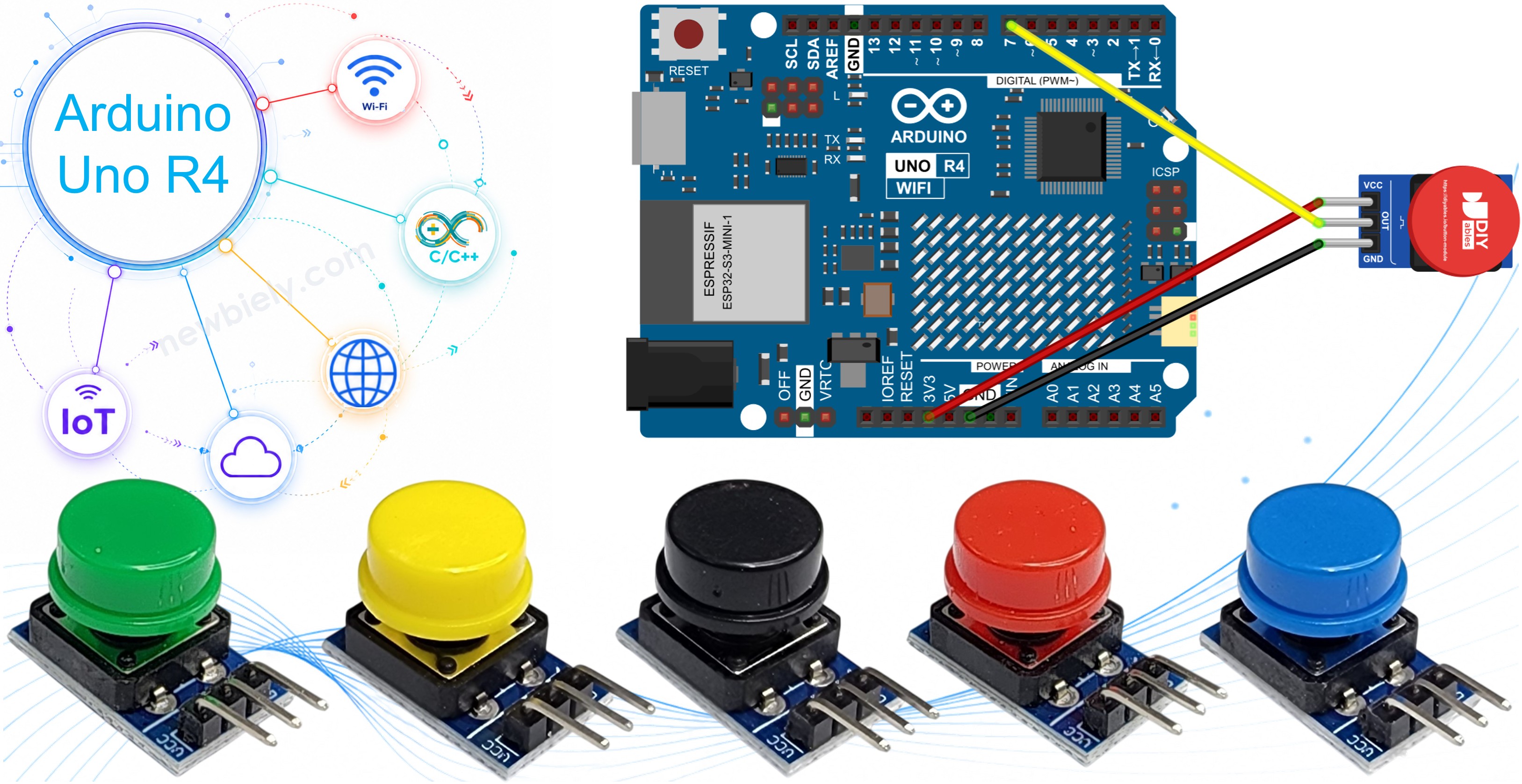 Arduino UNO R4 and push button module