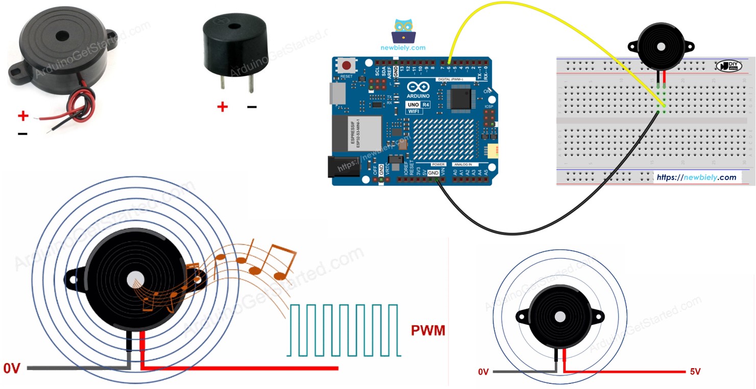 Arduino UNO R4 piezo buzzer