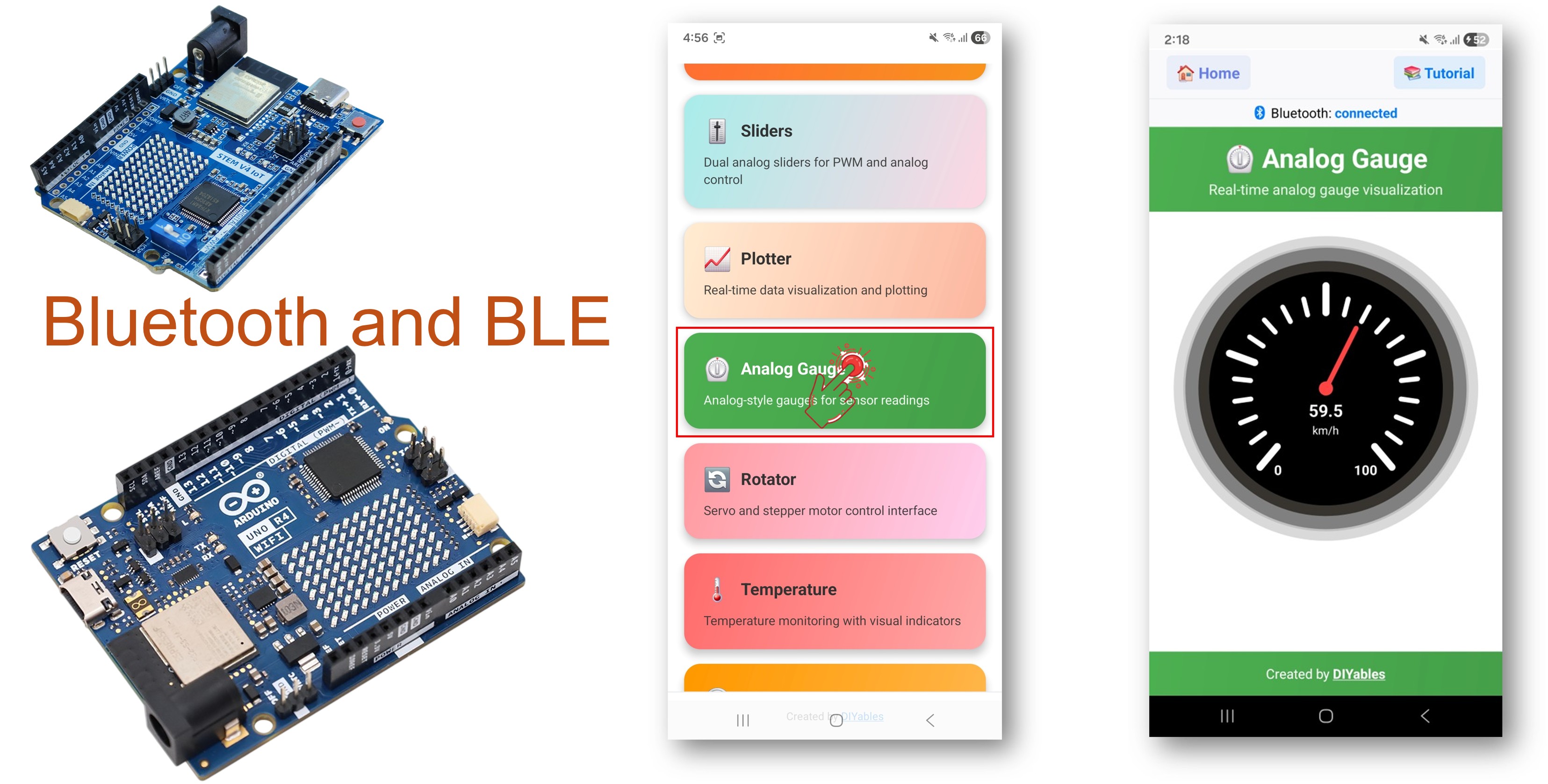 Arduino UNO R4 WiFi Bluetooth Analog Gauge Example - Gauge Display via BLE Tutorial
