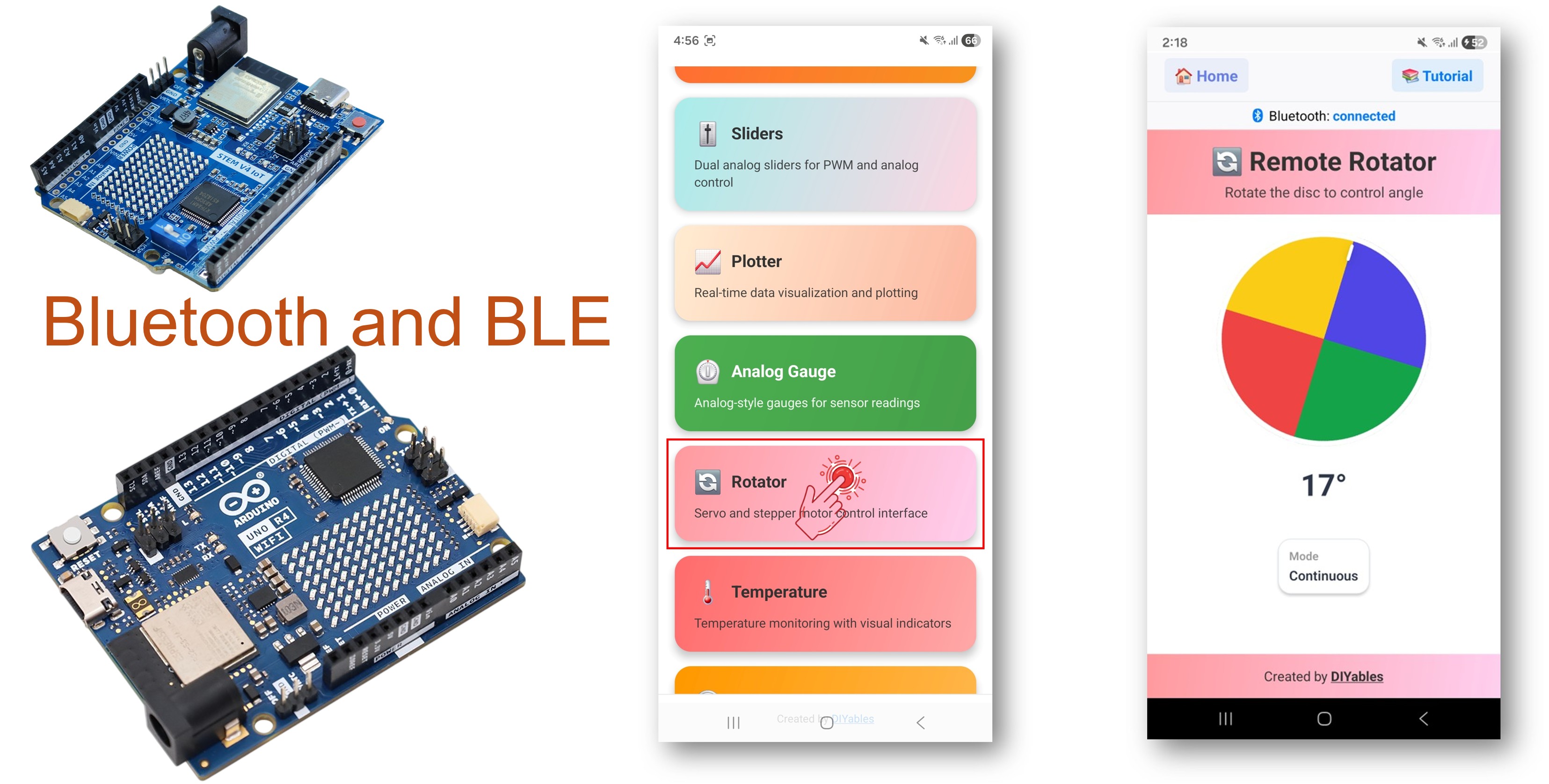 Arduino UNO R4 WiFi Bluetooth Rotator Example - Angle Control via BLE Tutorial