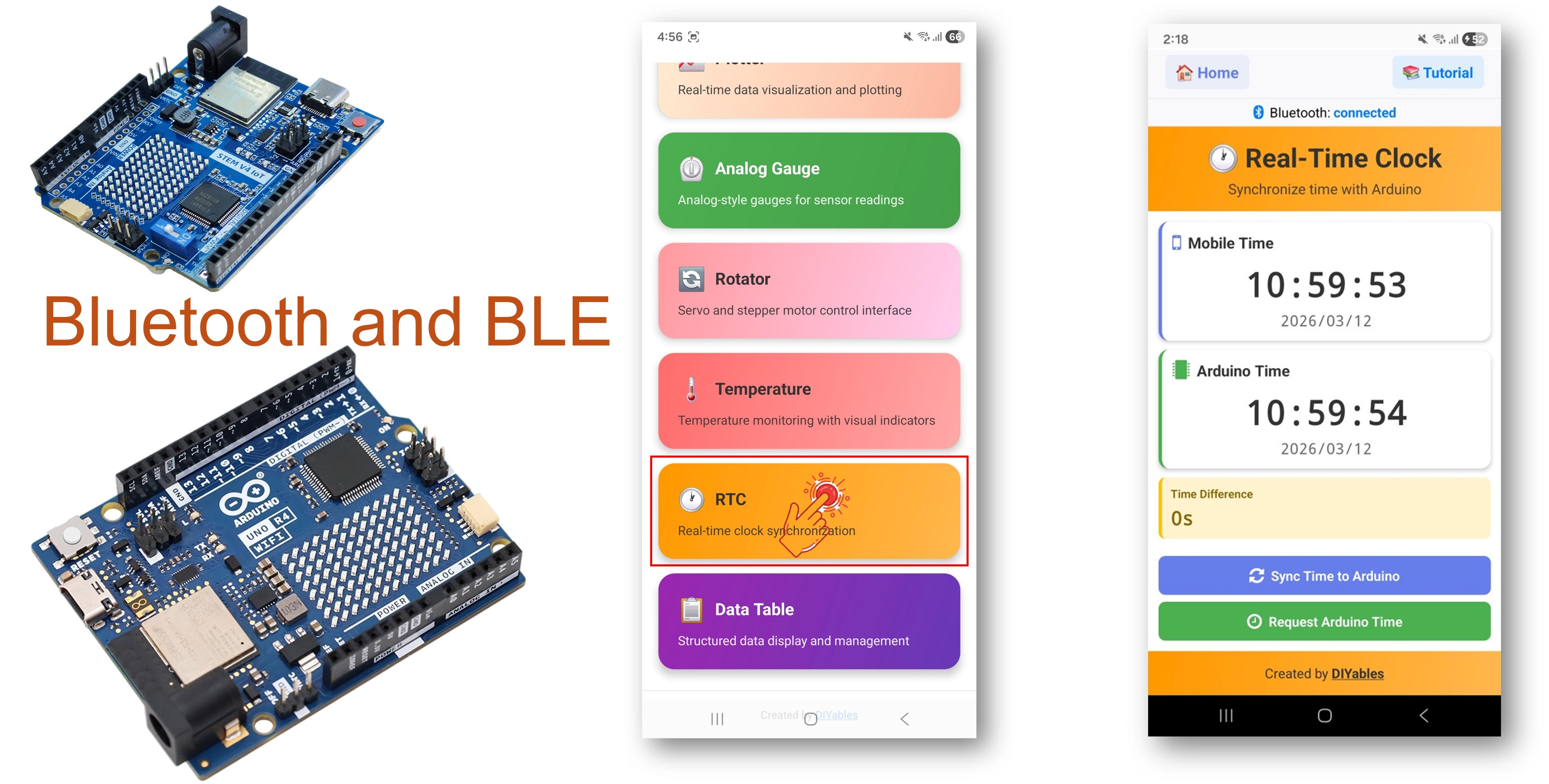 Arduino UNO R4 WiFi Bluetooth RTC Example - Real-Time Clock Sync via BLE Tutorial