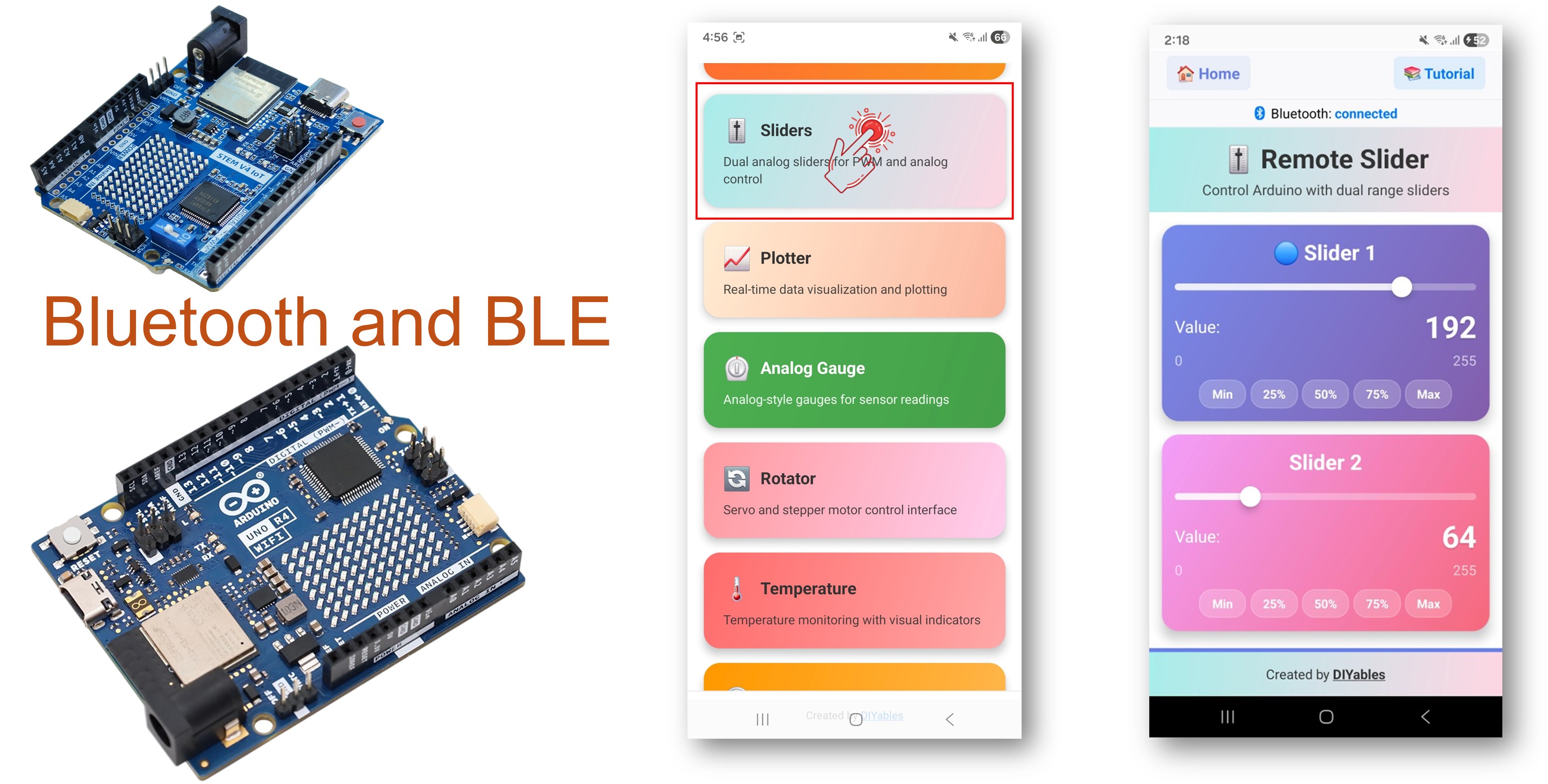 Arduino UNO R4 WiFi Bluetooth Slider Example - Dual Slider Control via BLE Tutorial