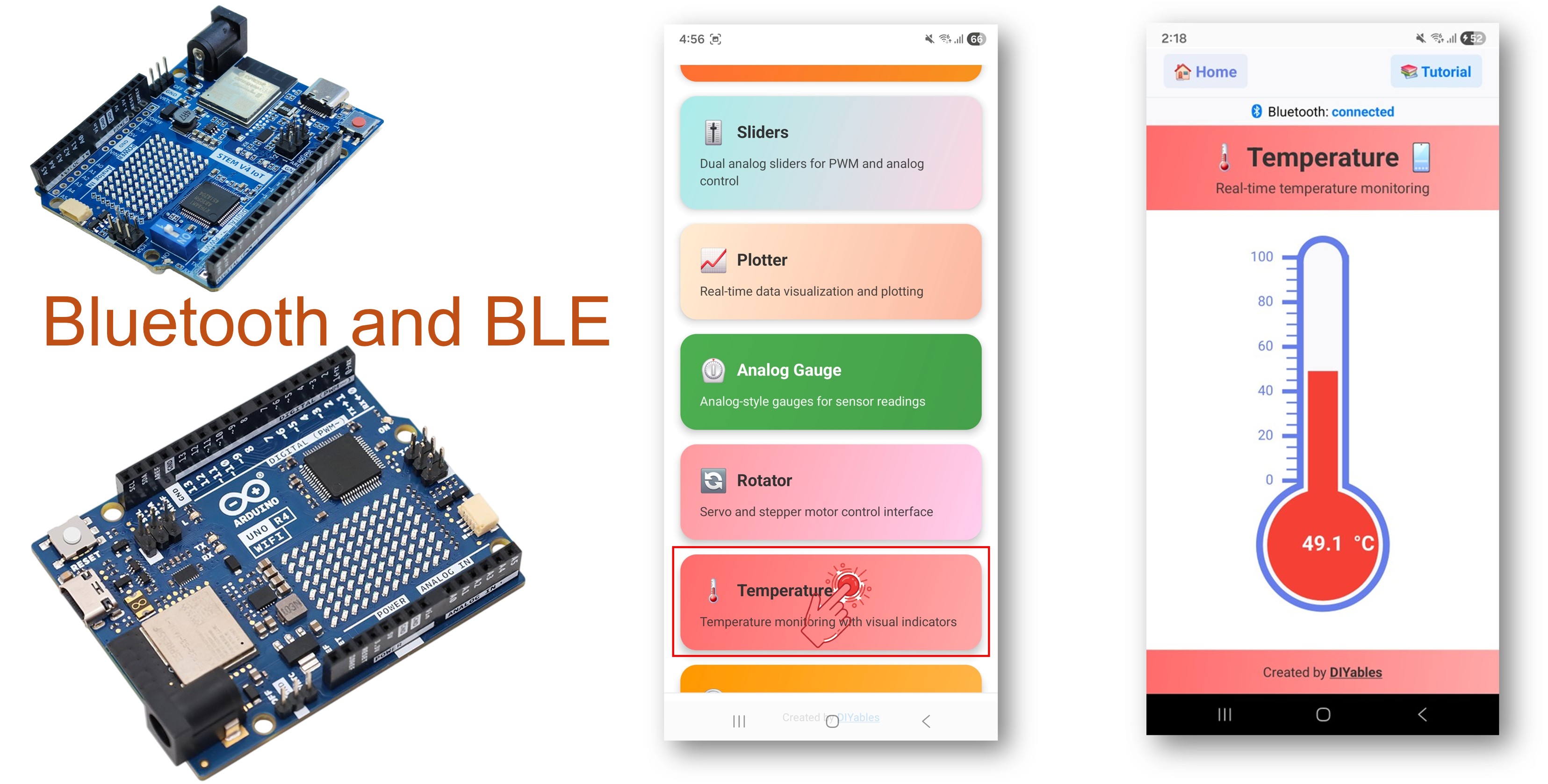 Arduino UNO R4 WiFi Bluetooth Temperature Gauge Example - Temperature Display via BLE Tutorial