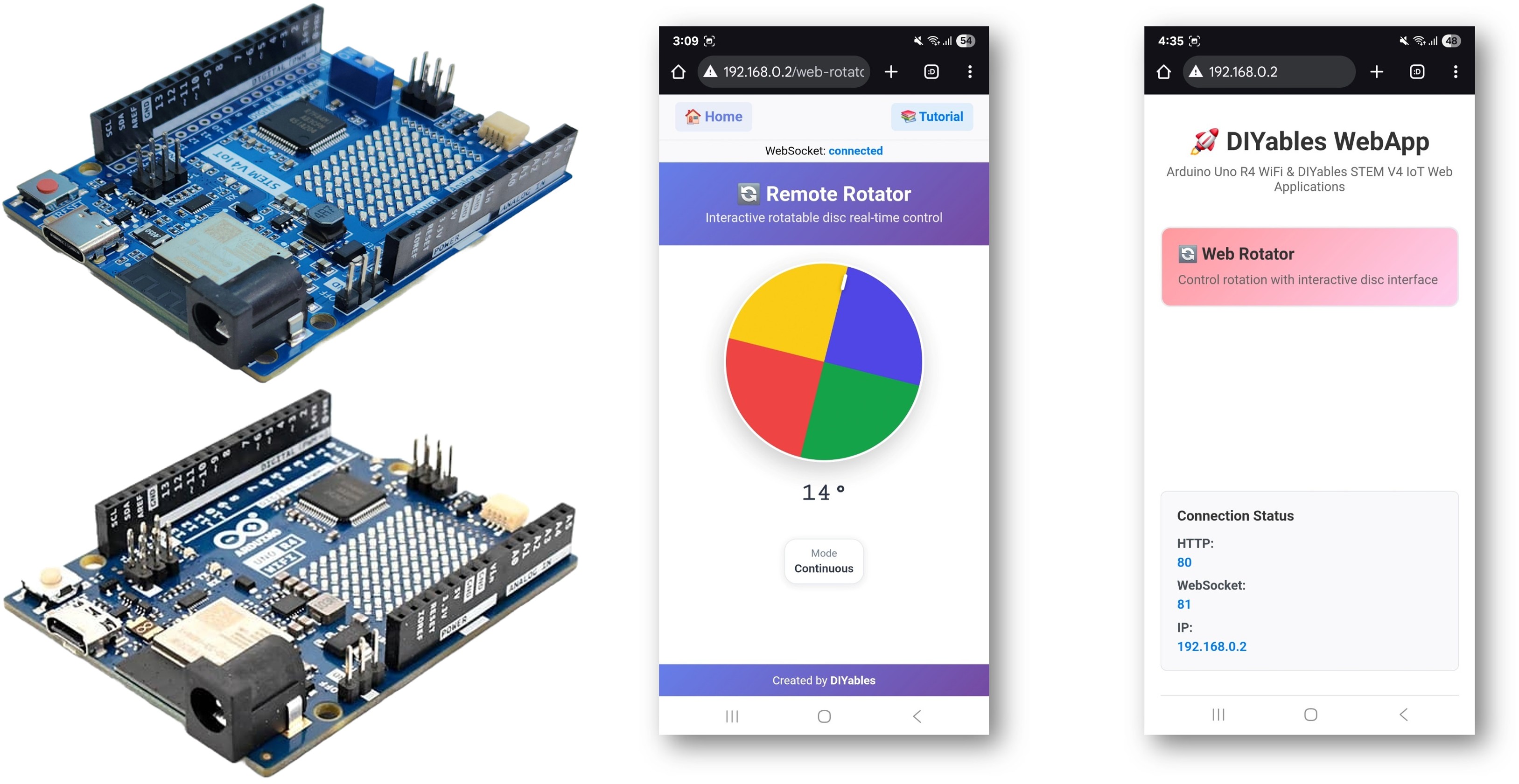 Arduino WebRotator Example - Interactive Rotational Control Tutorial