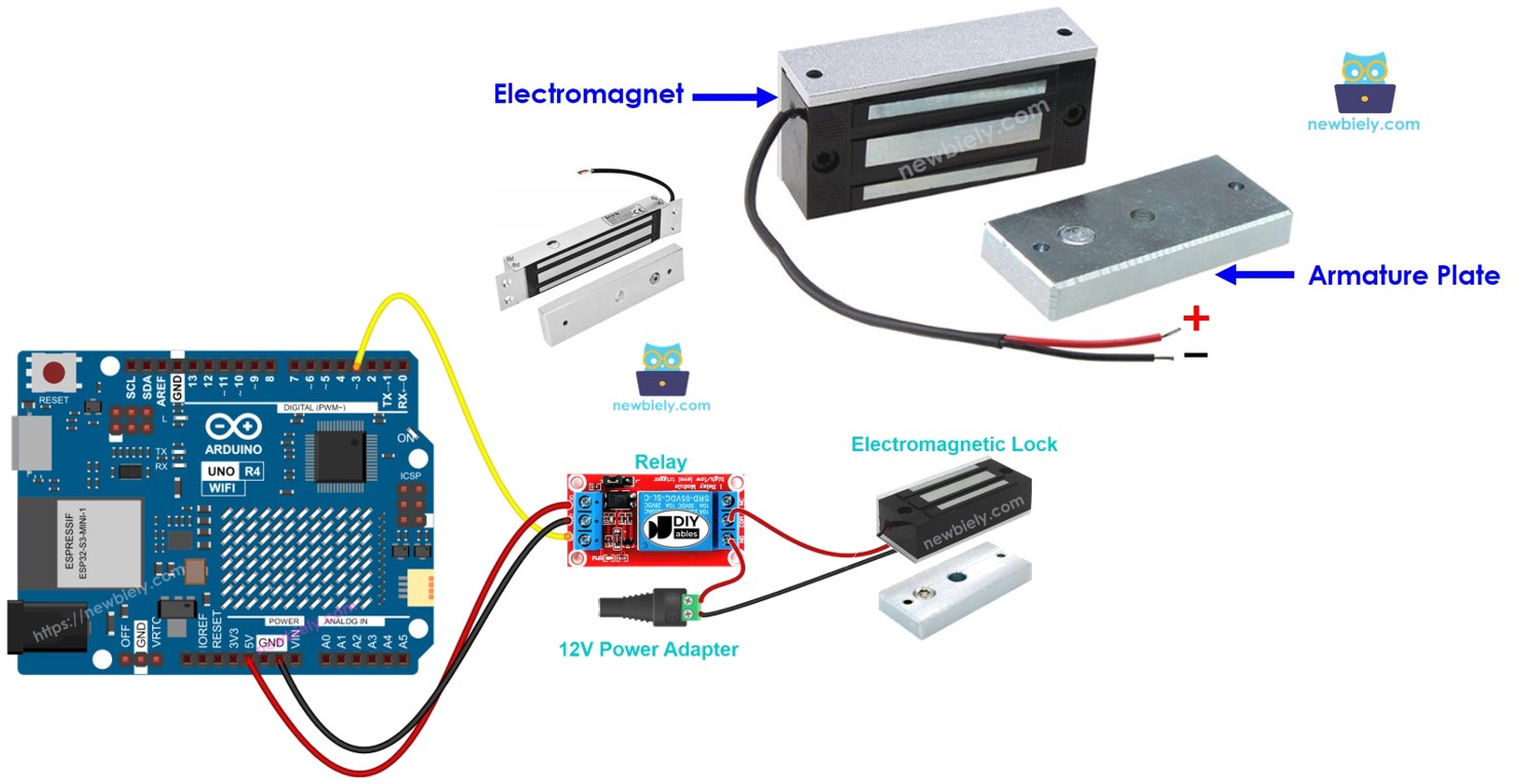 Arduino UNO R4 electromagnetic lock