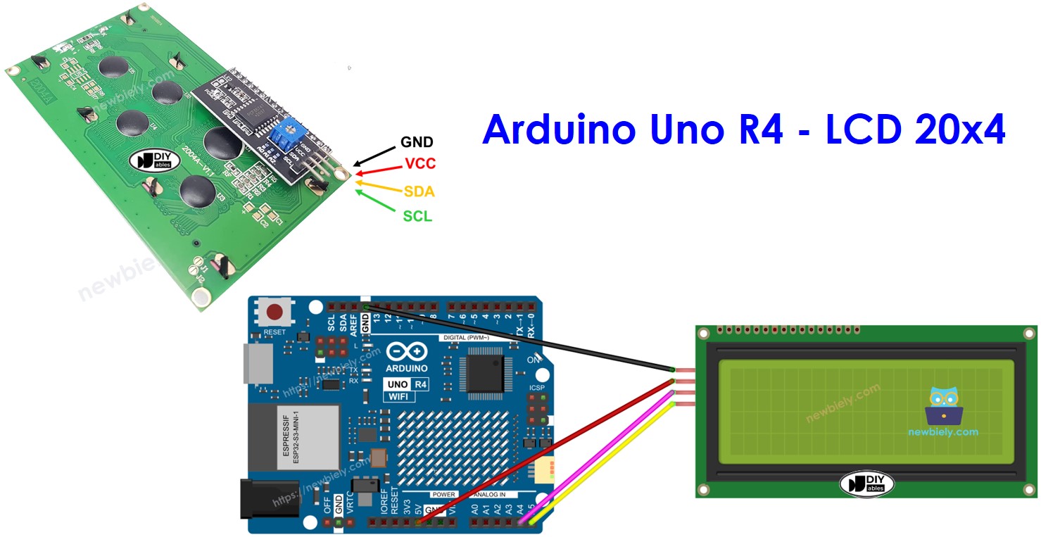 Arduino UNO R4 and LCD I2C 20x4
