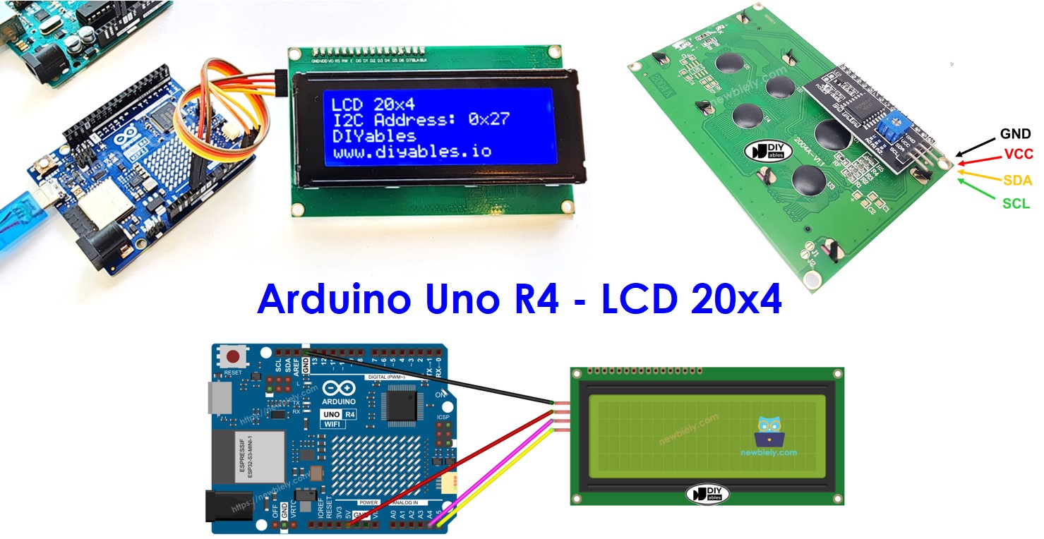 Arduino UNO R4 and LCD I2C 20x4