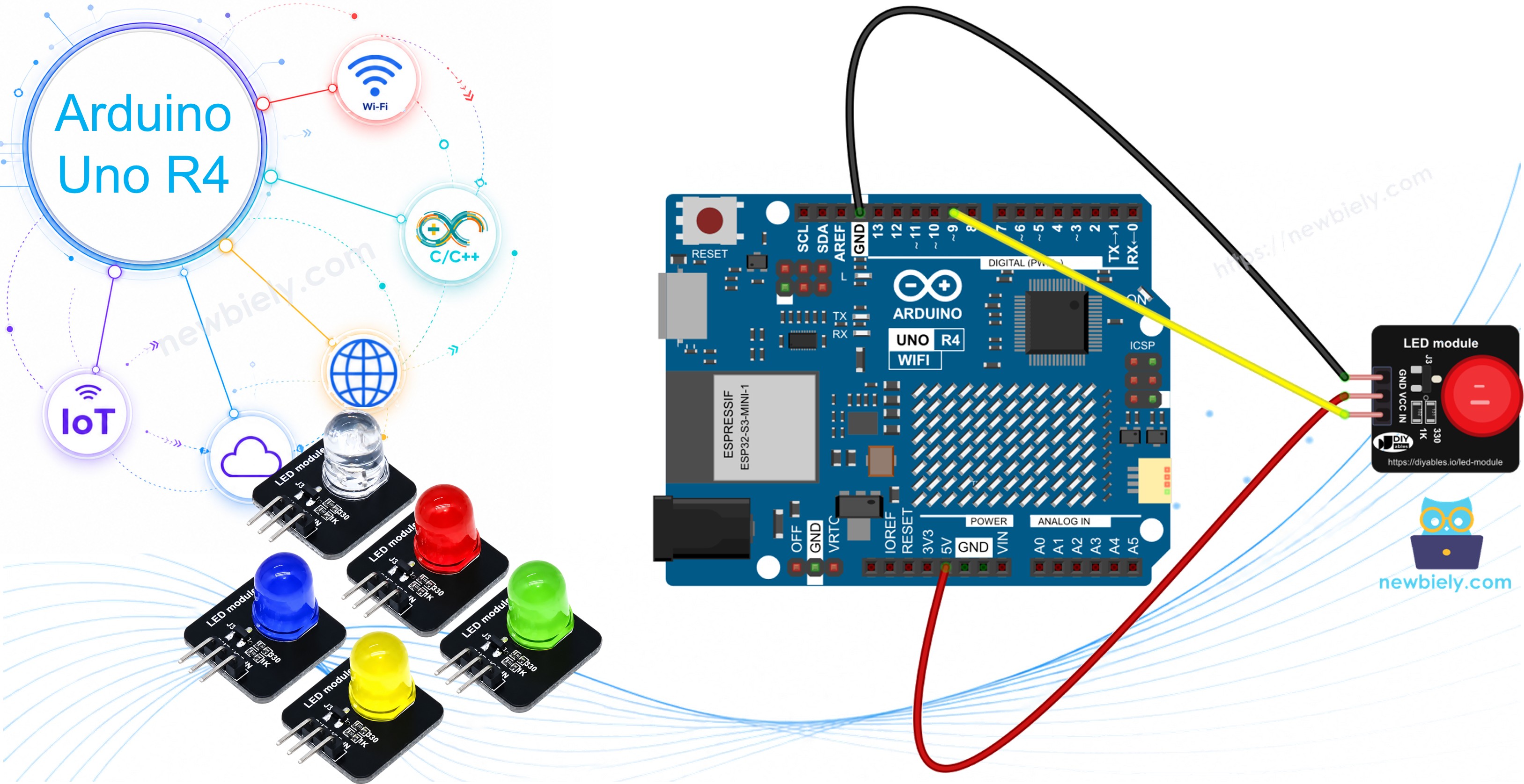 Arduino UNO R4 and 10mm LED module