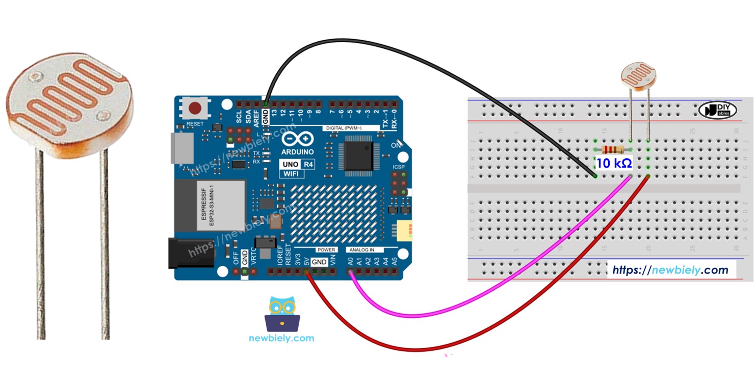 Arduino UNO R4 light sensor