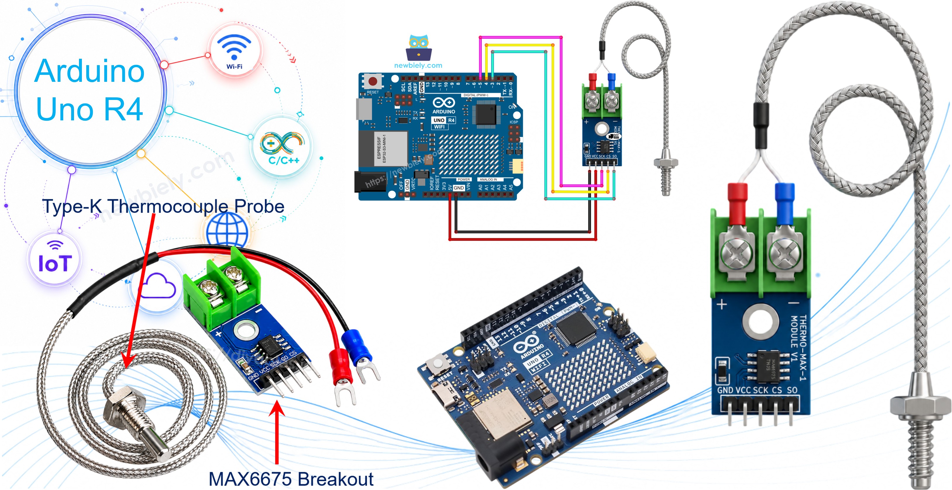 Arduino UNO R4 MAX6675 thermocouple module