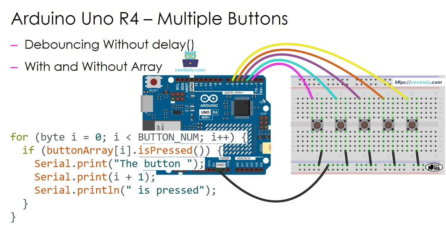 Arduino UNO R4 multiple button