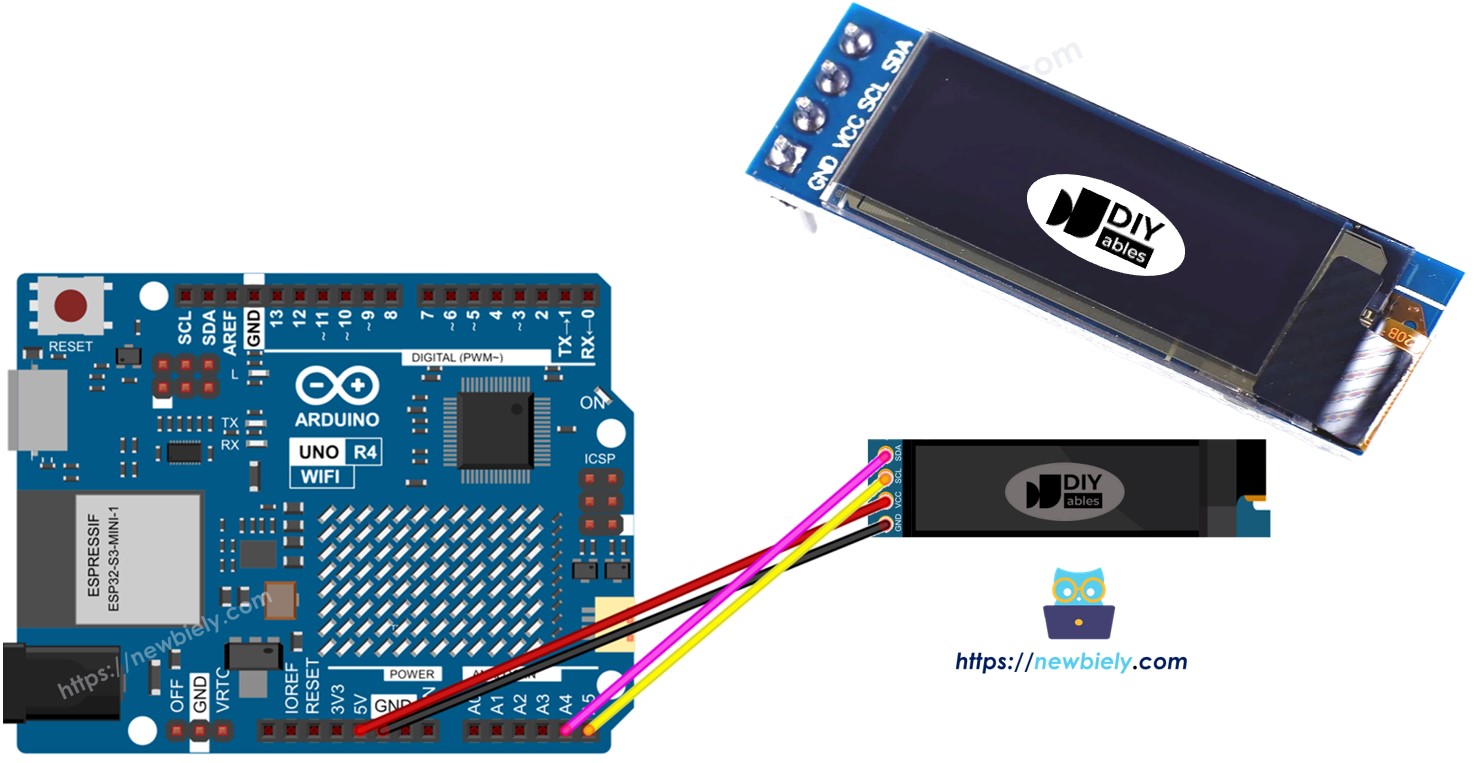 Arduino UNO R4 OLED I2C display