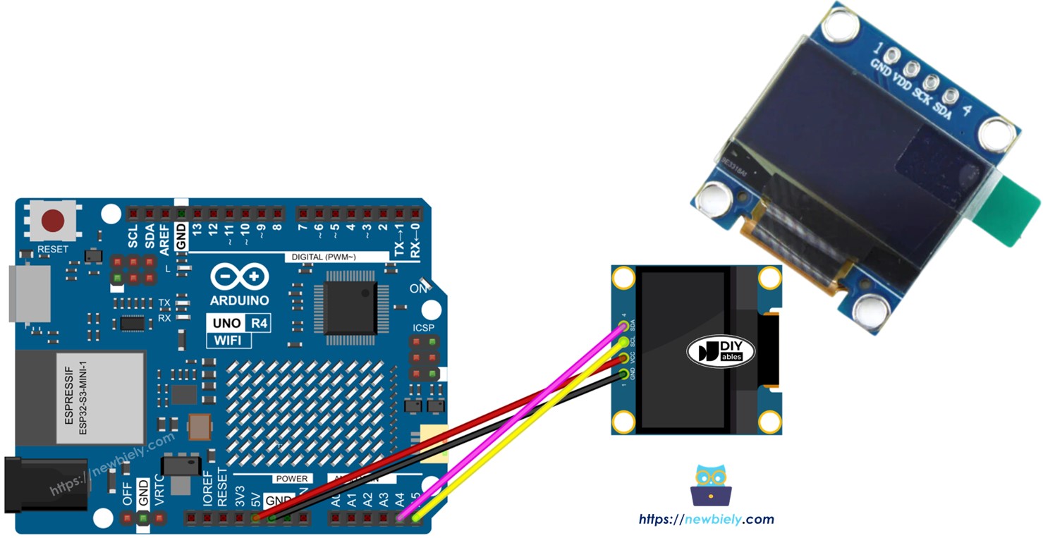 Arduino UNO R4 OLED I2C display