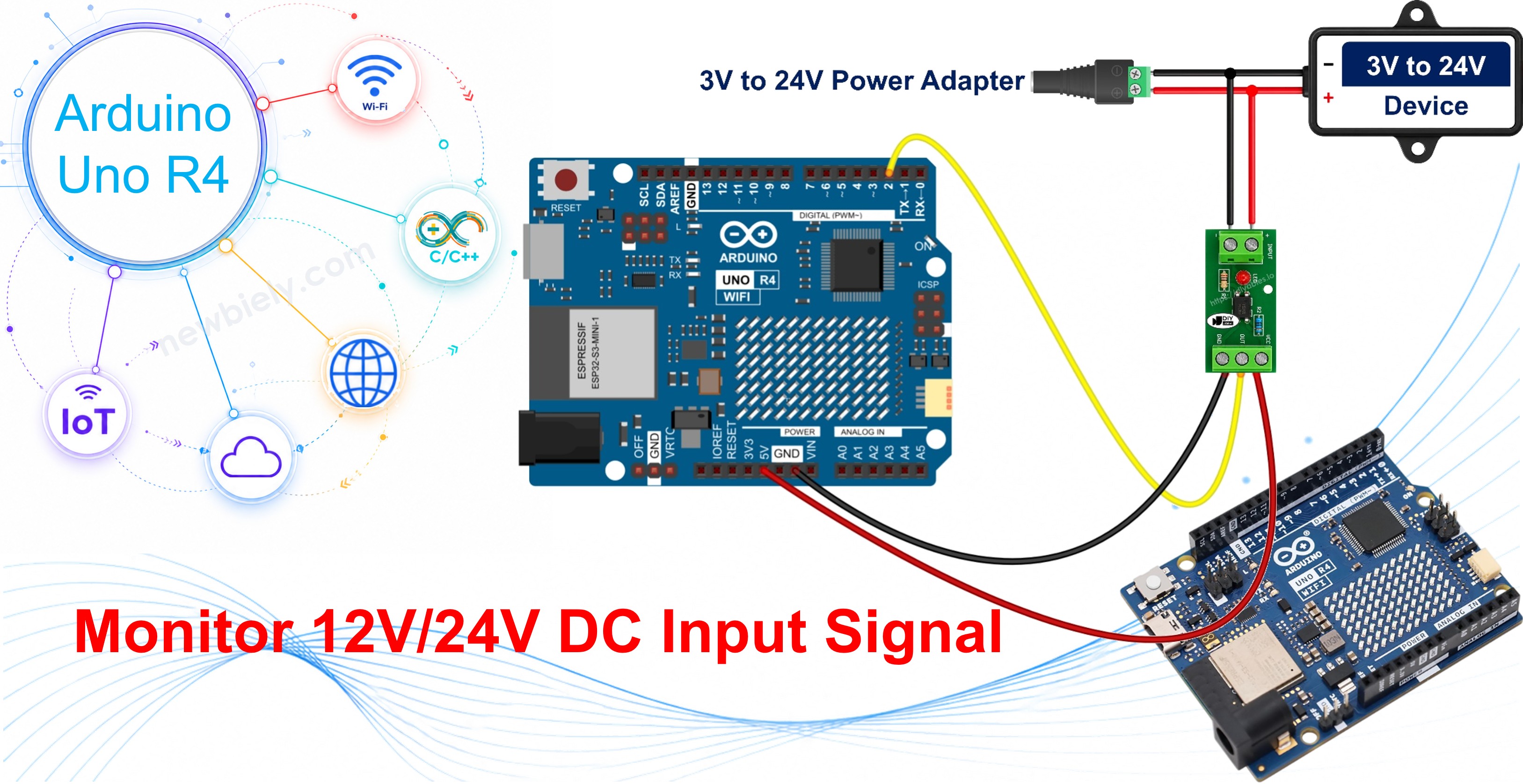 Arduino UNO R4 PC817 optocoupler isolated 12V and 24V input
