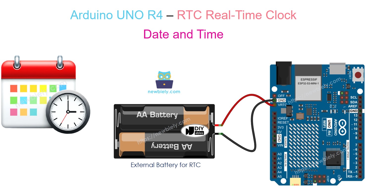 Arduino UNO R4 RTC Real-Time Clock