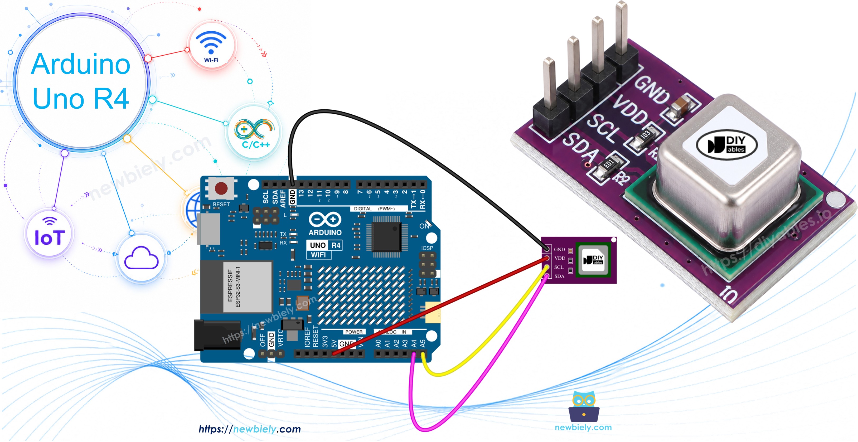 Arduino UNO R4 and SCD40 CO2 sensor module