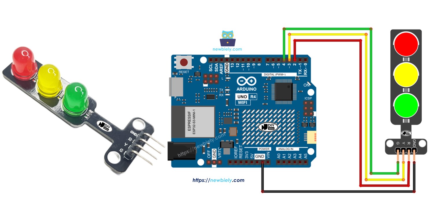 Arduino UNO R4 traffic light