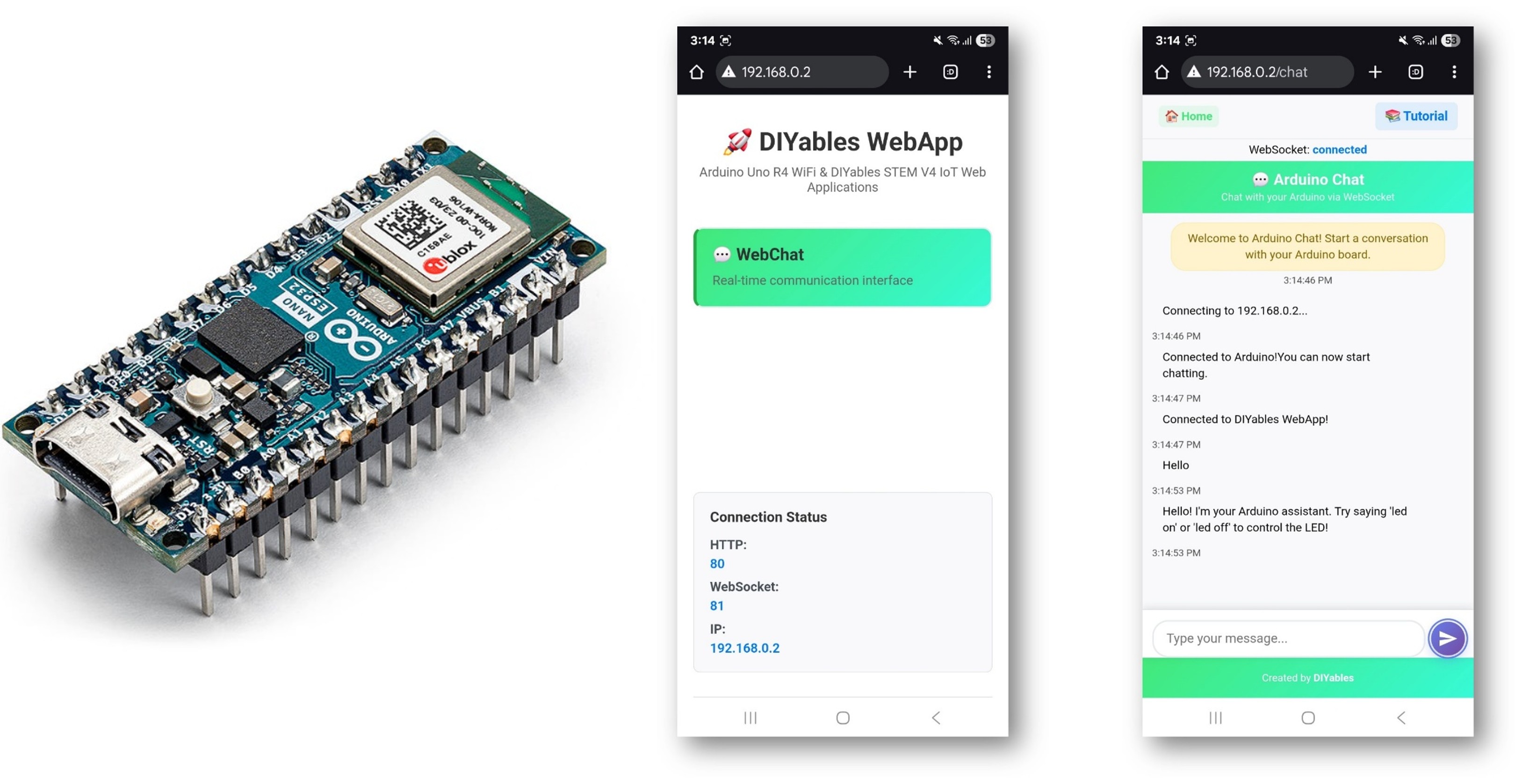 Arduino Nano ESP32 Web Chat