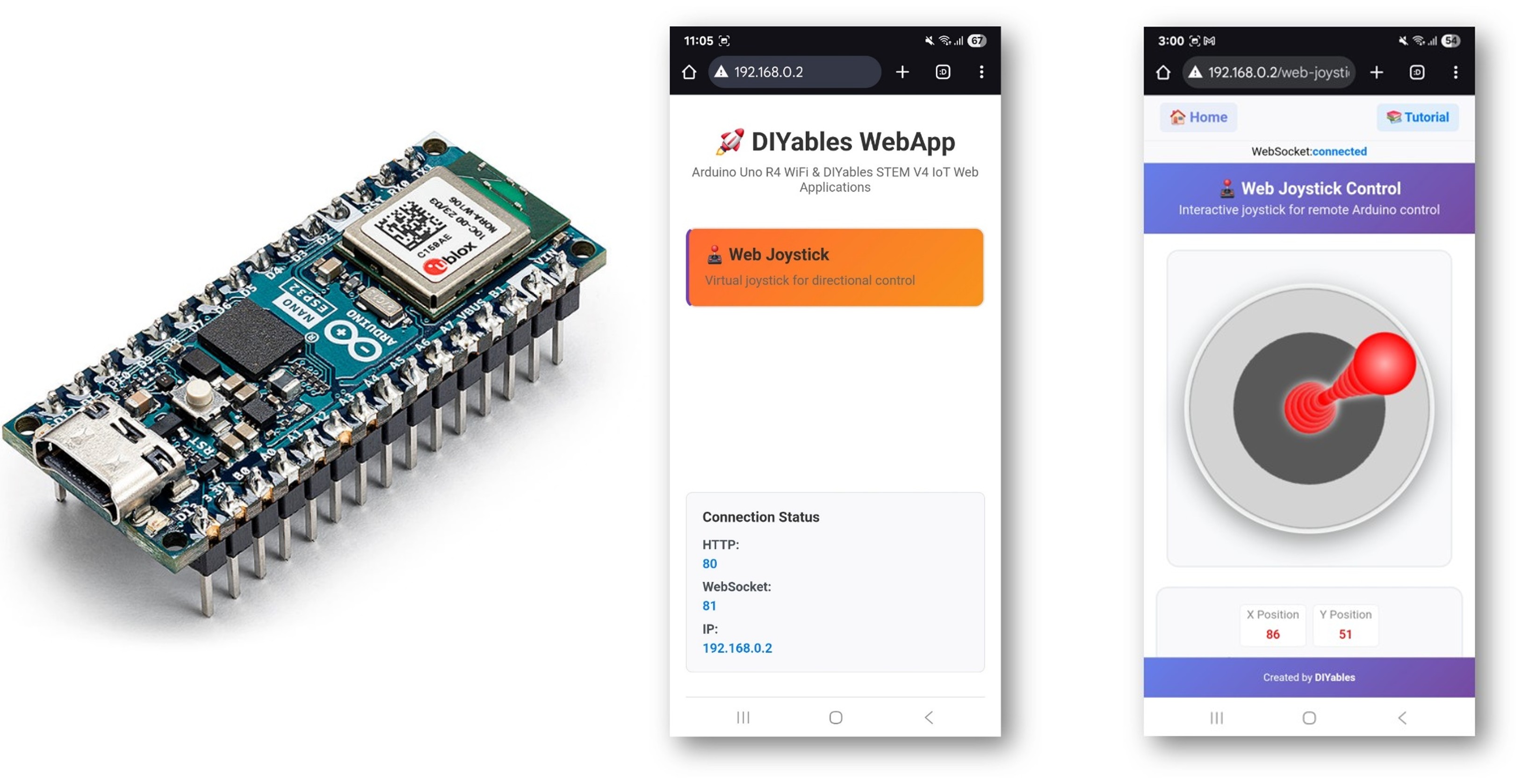 Arduino Nano ESP32 Web Joystick