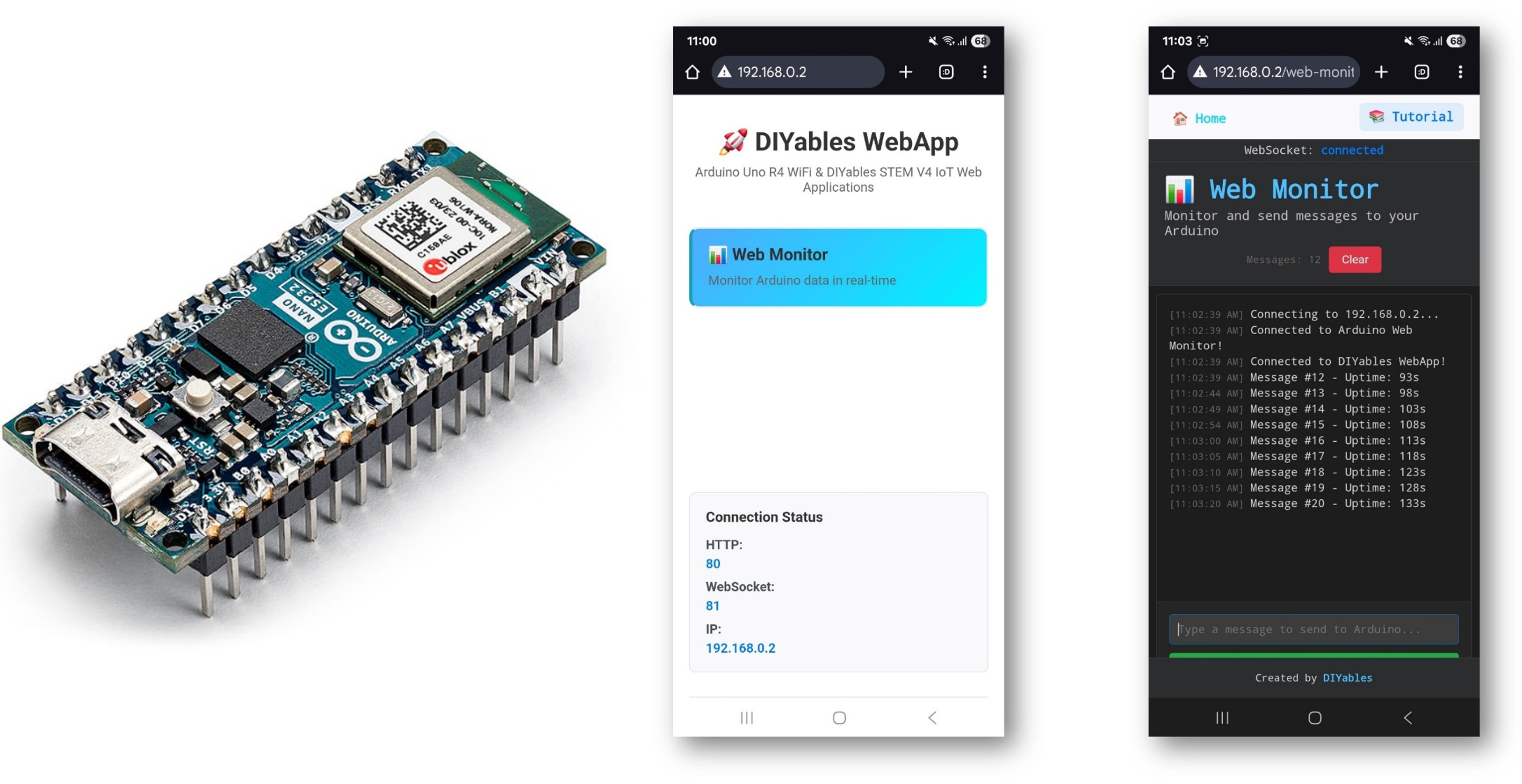 Arduino Nano ESP32 Web Monitor