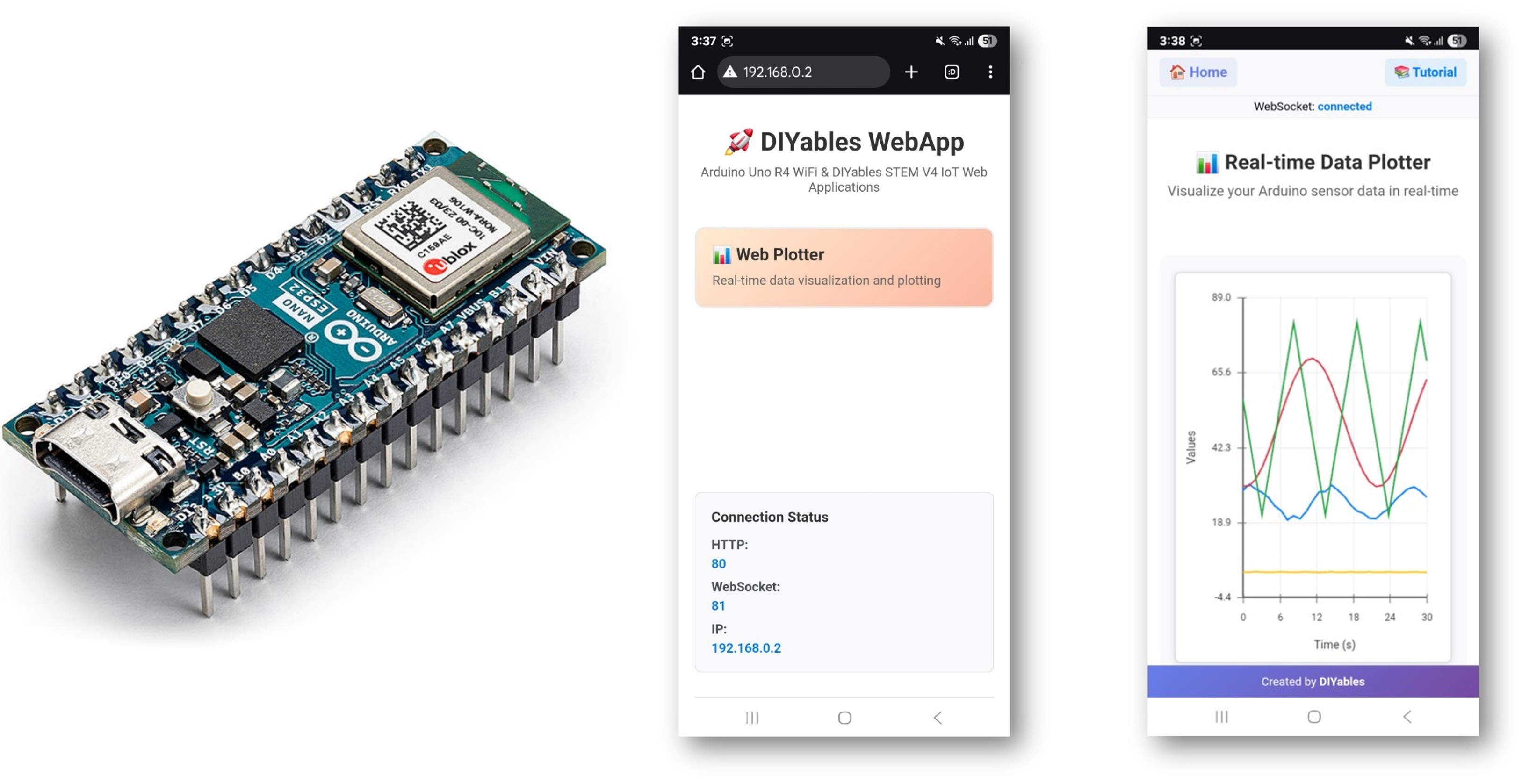Arduino Nano ESP32 Web Plotter