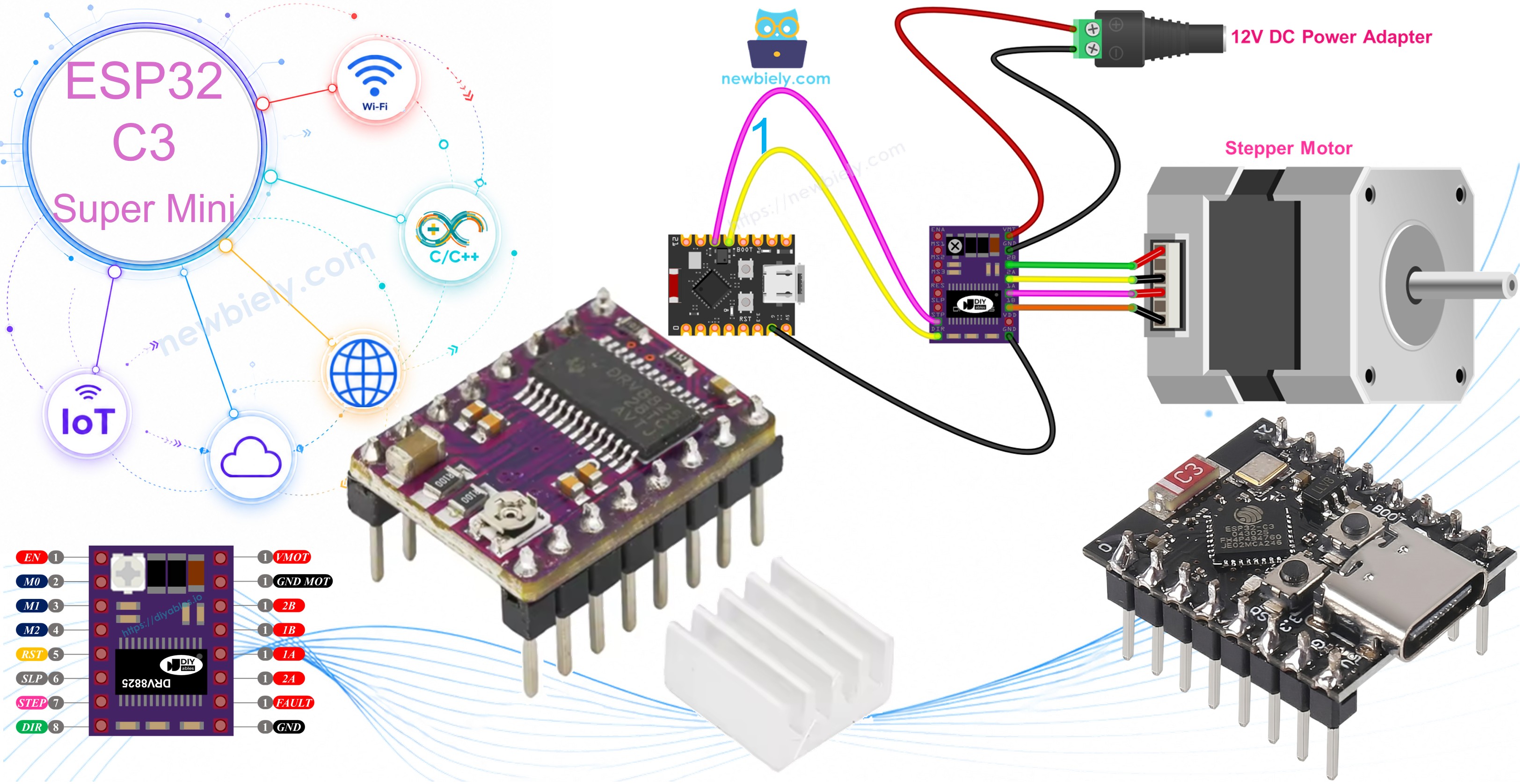 ESP32 C3 Super Mini DRV8825 module