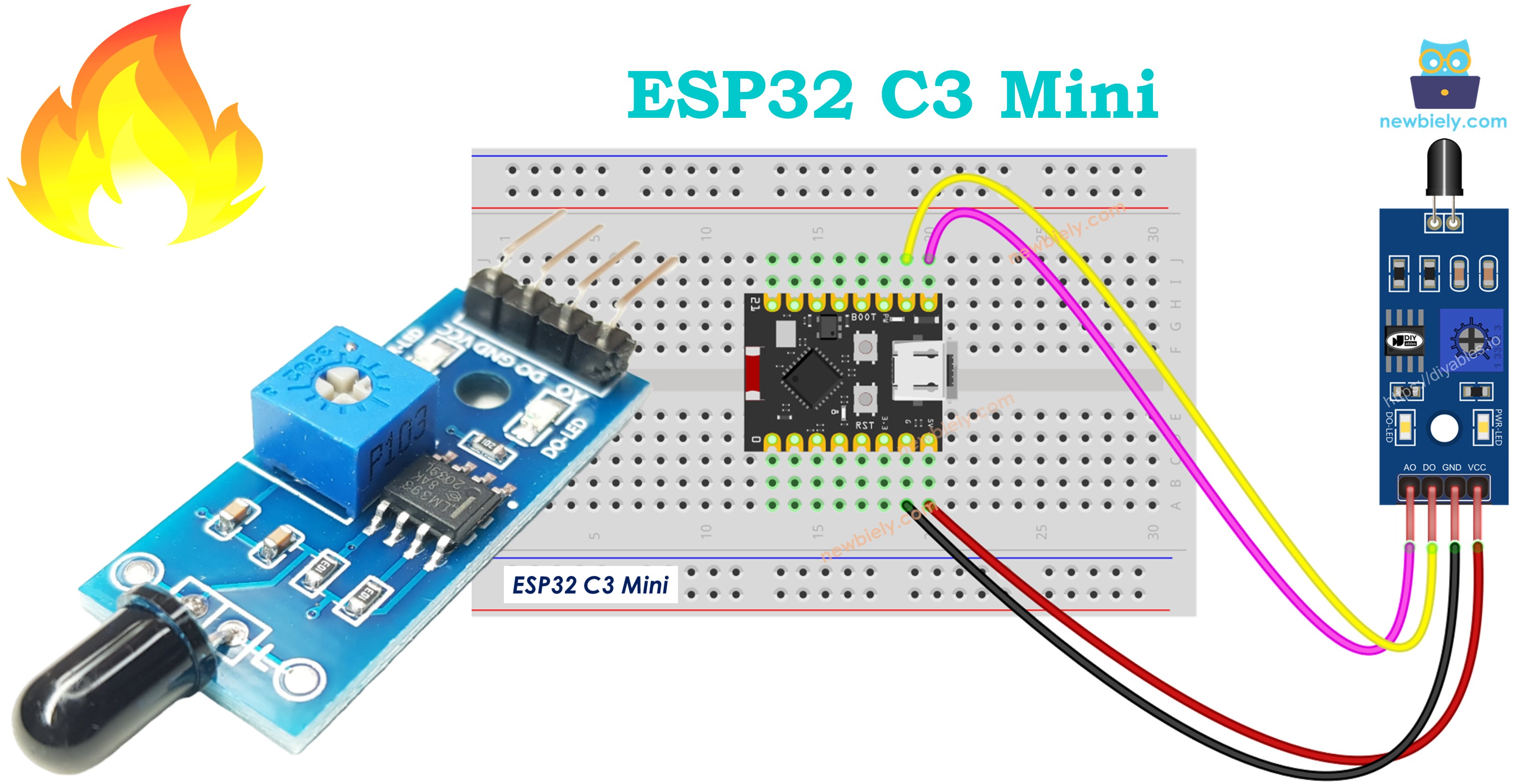 ESP32 C3 Super Mini FLAME SENSOR