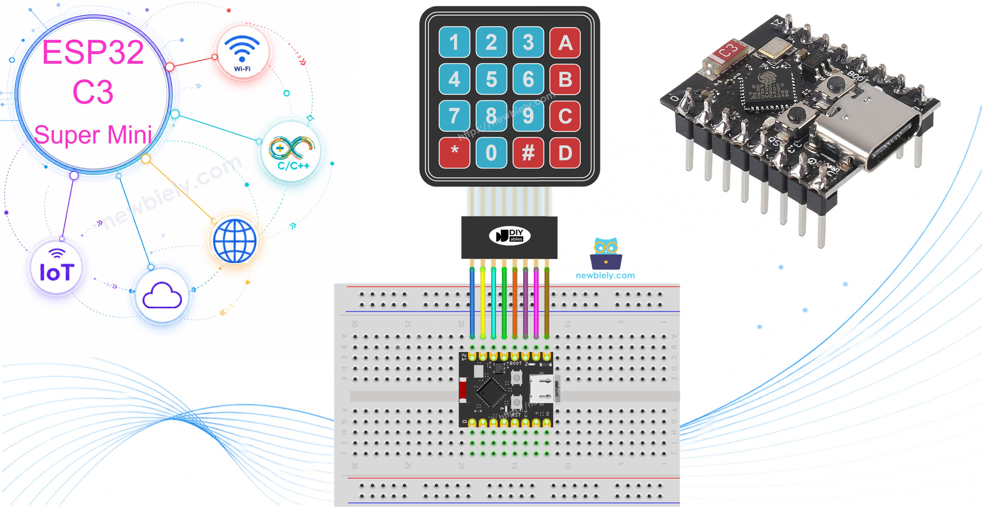 ESP32 C3 Super Mini - Keypad 4x4