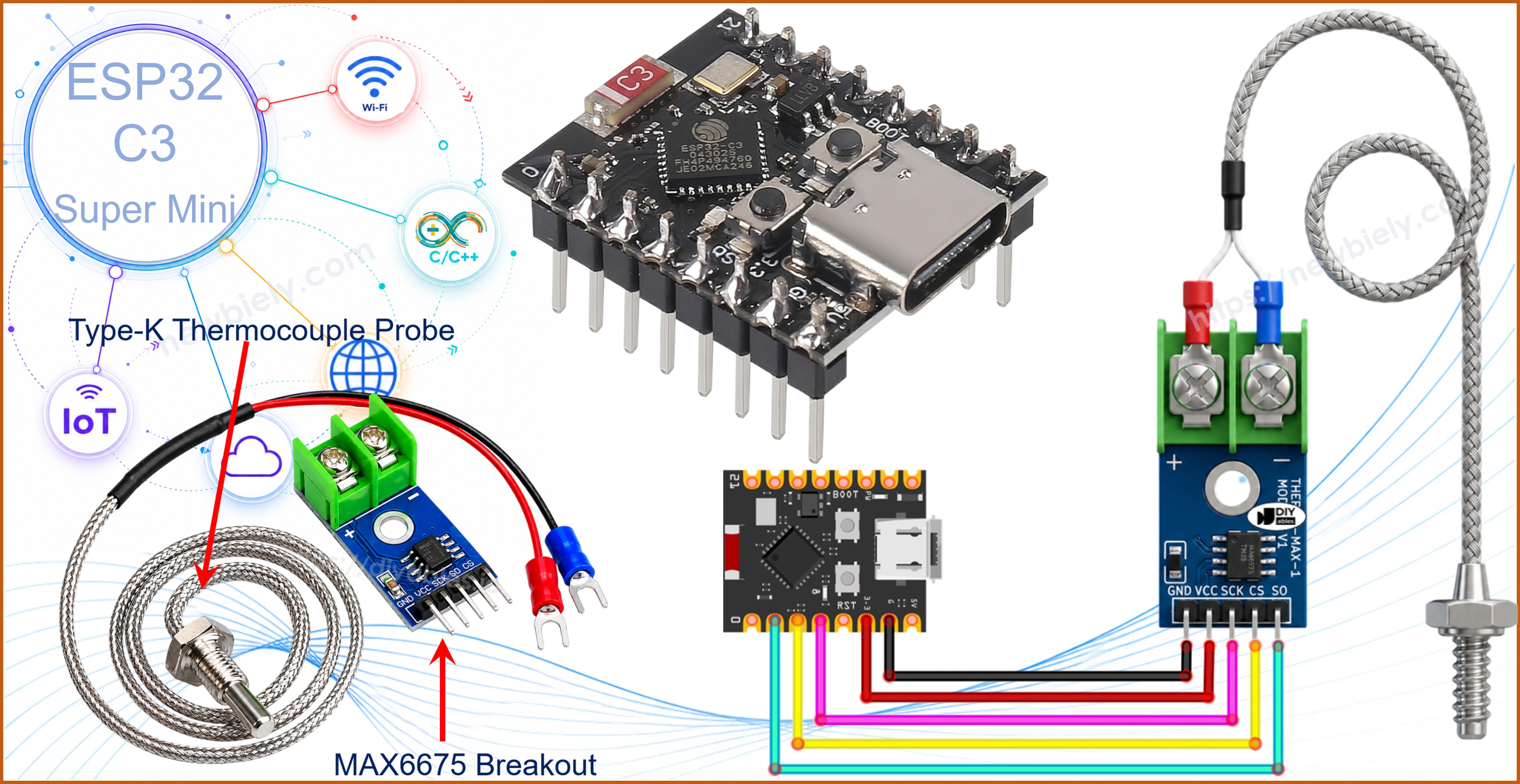 ESP32 C3 Super Mini - MAX6675 Thermocouple Module