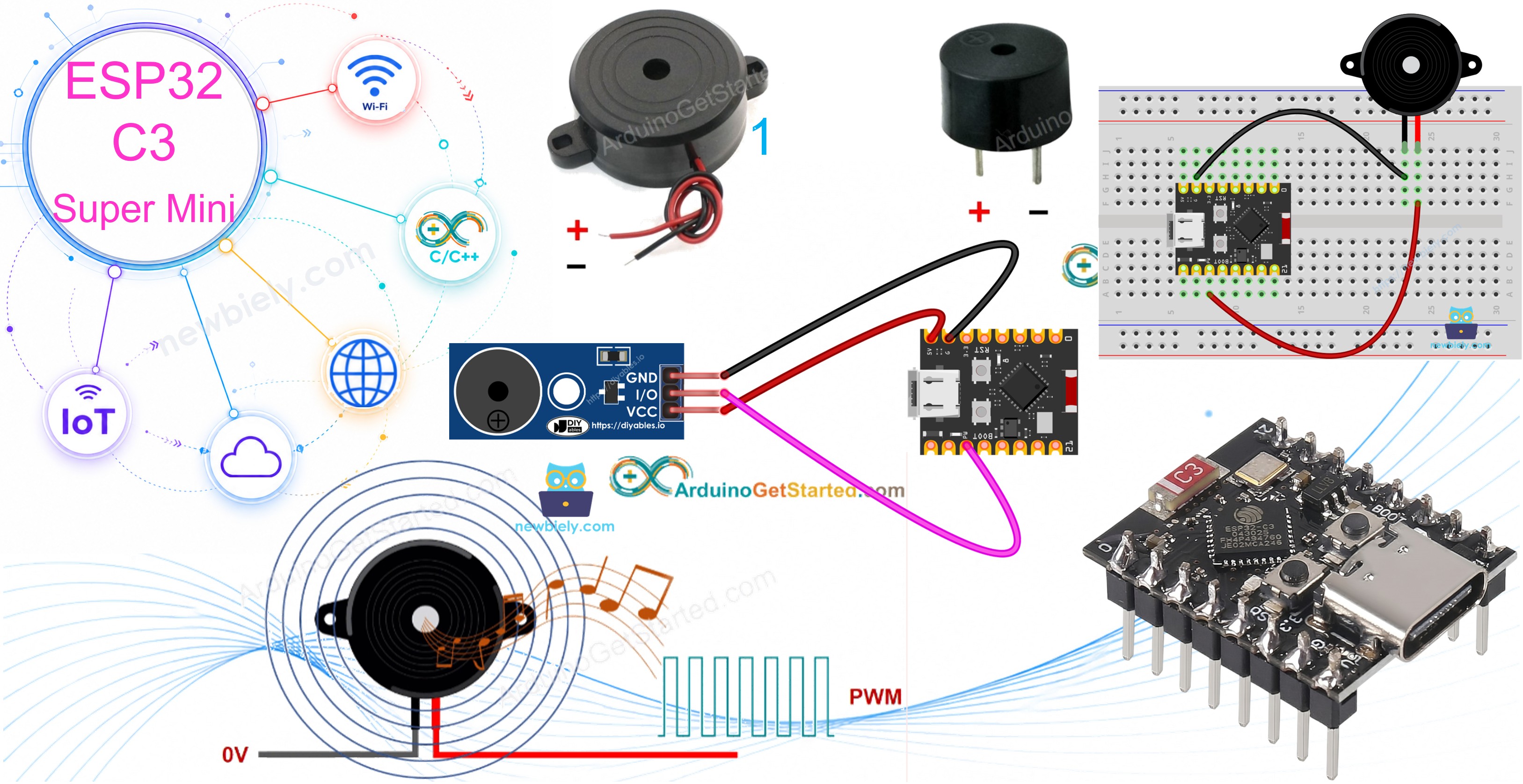 ESP32 C3 Super Mini PIEZO BUZZER