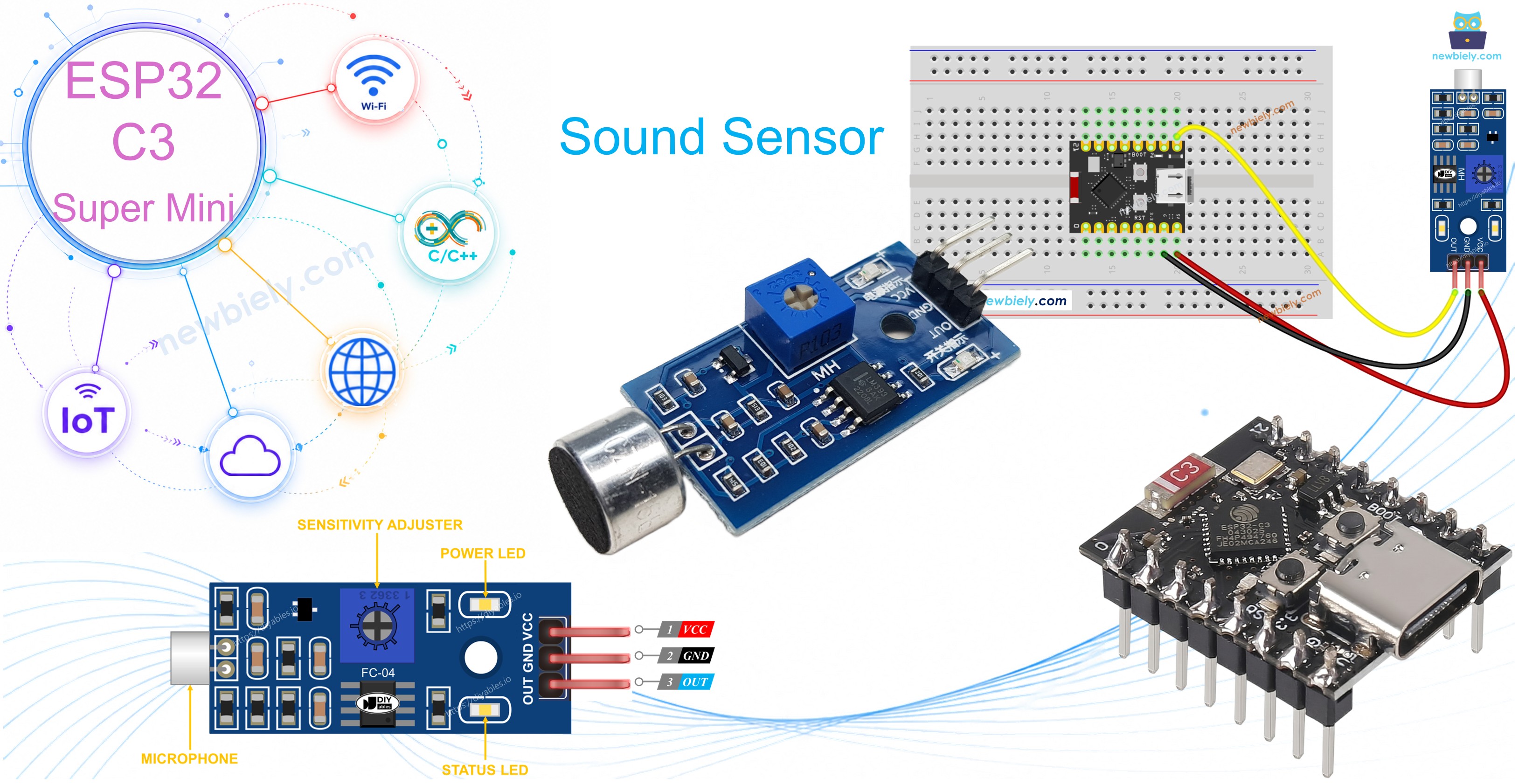 ESP32 C3 Super Mini sound sensor