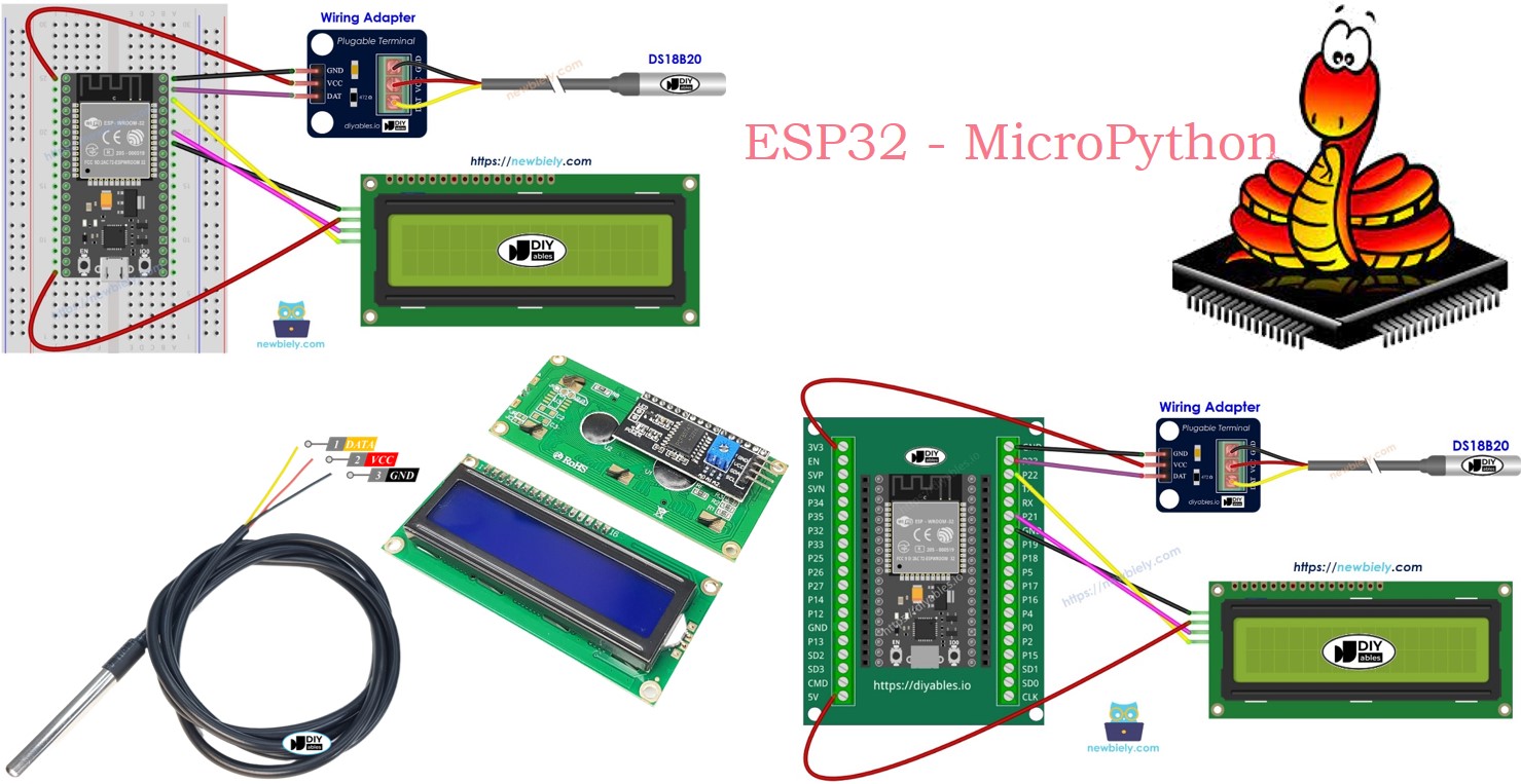 ESP32 MicroPython Temperature Sensor LCD I2C