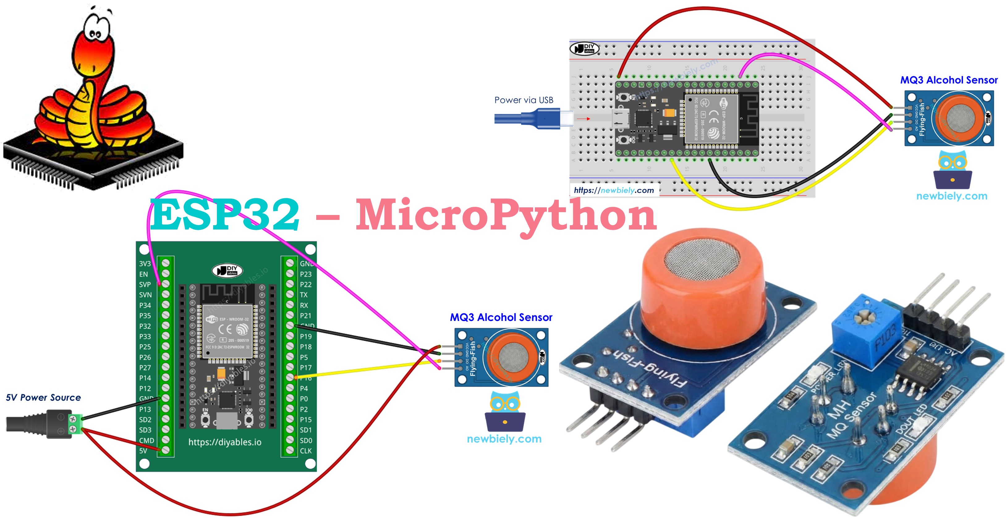 ESP32 MicroPython MQ3 alcohol sensor