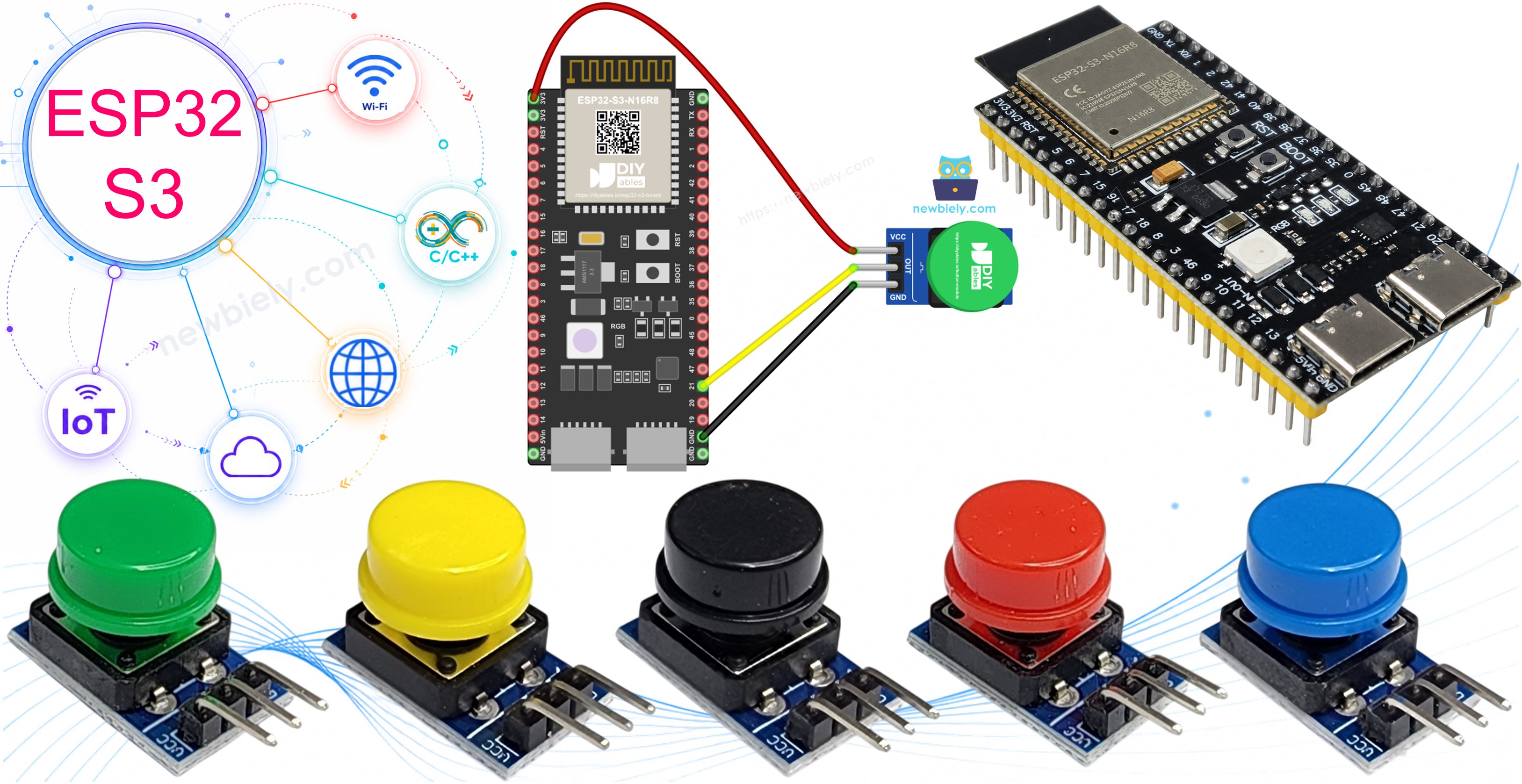 ESP32 S3 and Button Module