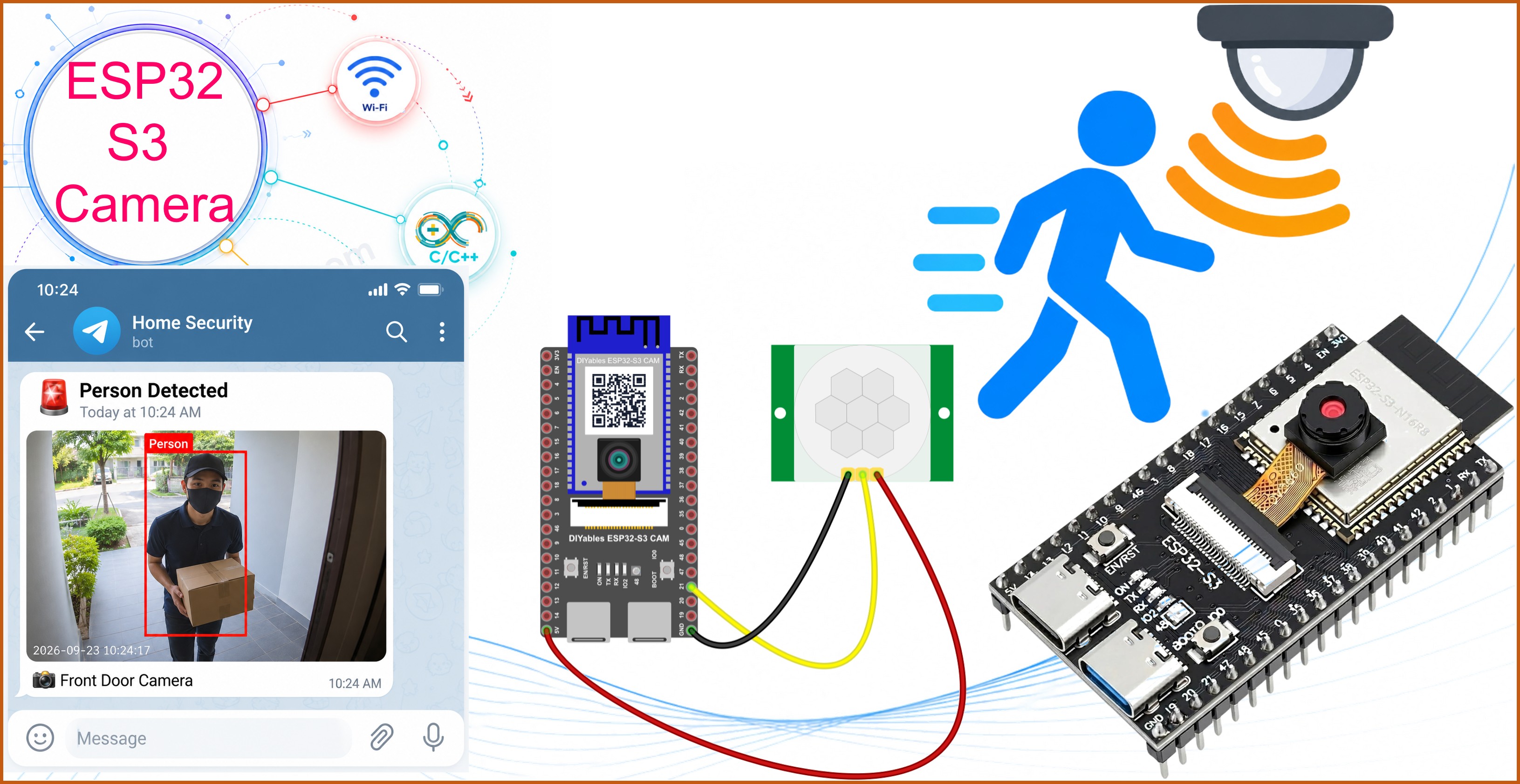 ESP32 S3 Camera - Send Photo to Telegram When Motion Detected