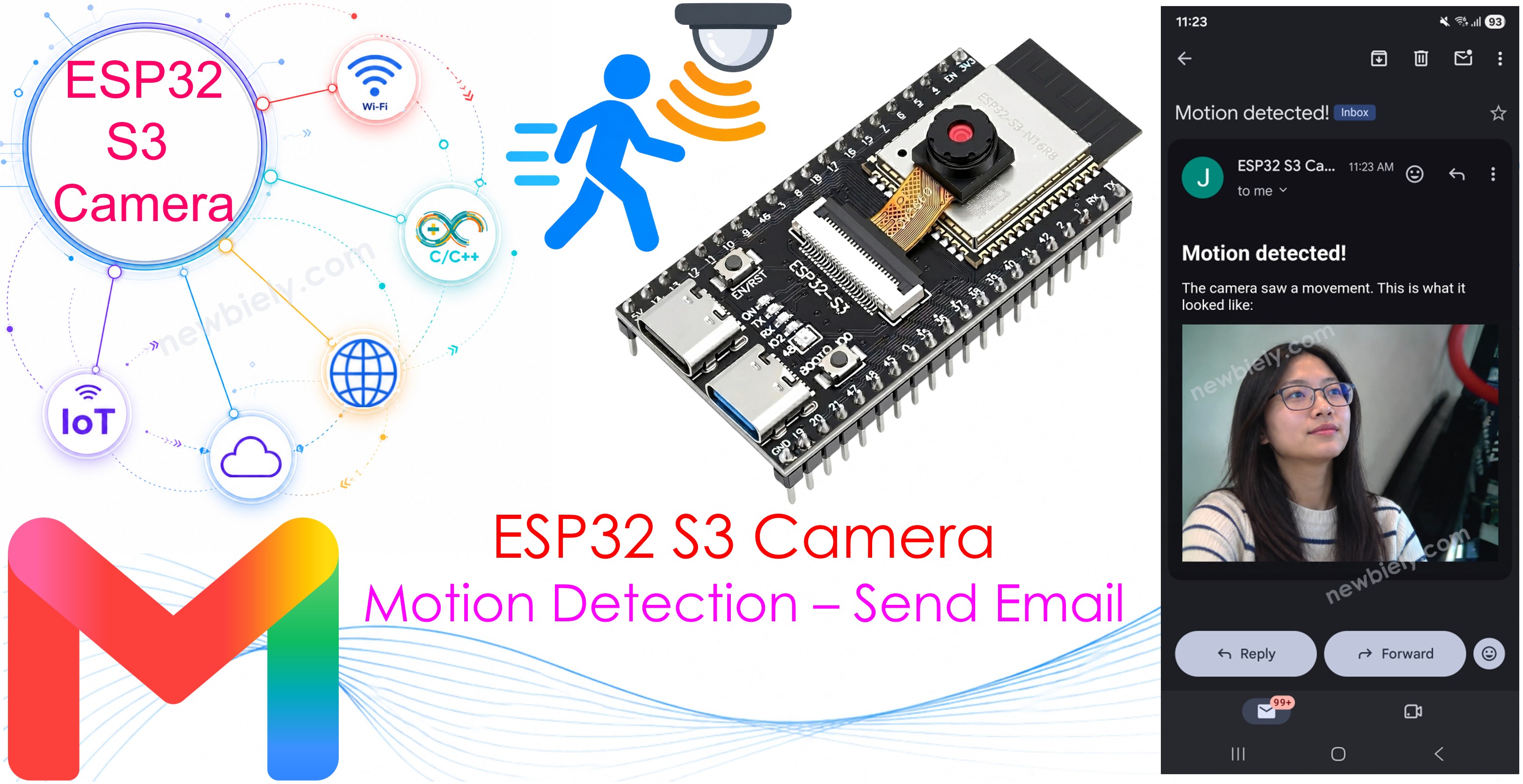 ESP32 S3 Camera - Send Photo to Email When Motion Detected