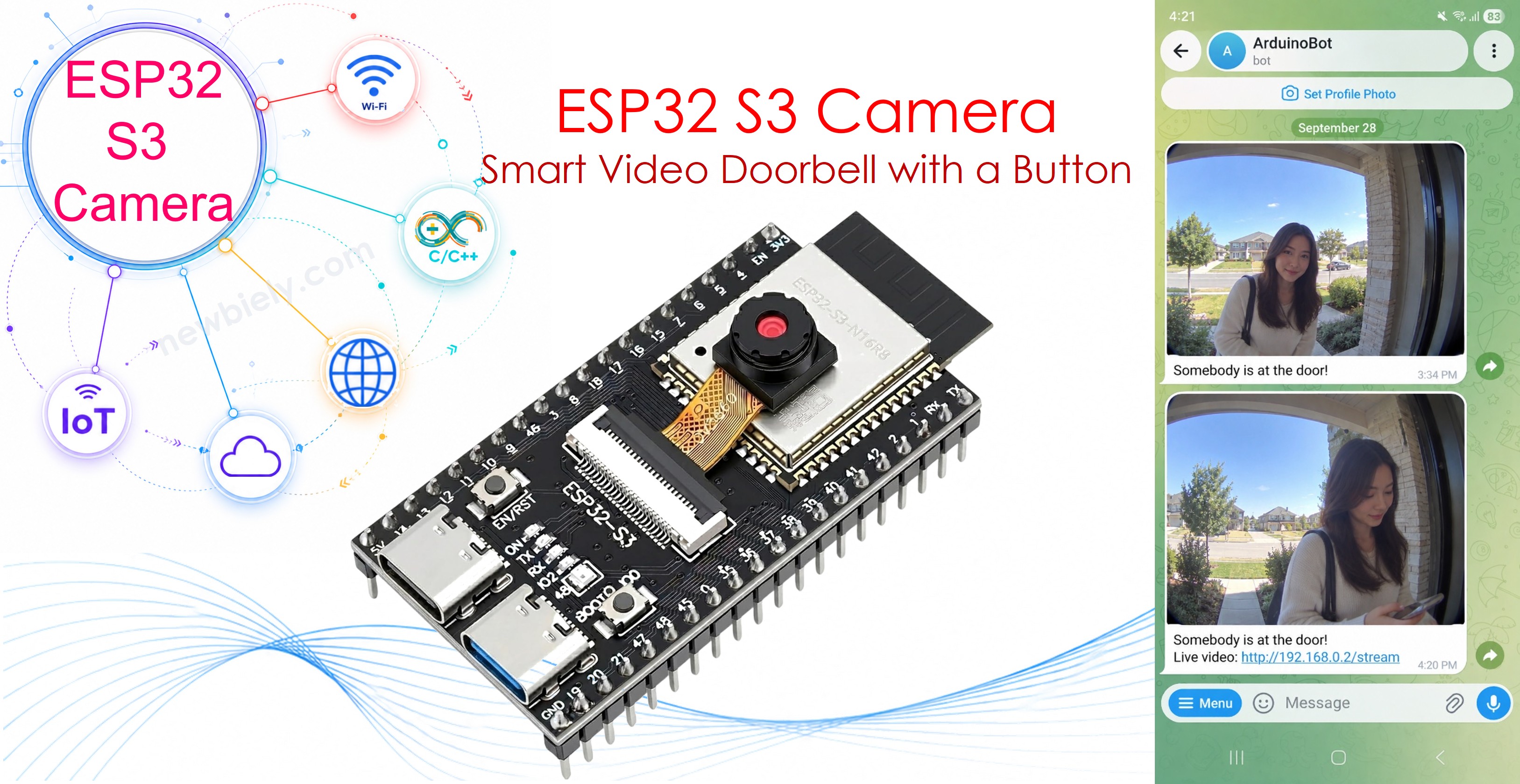 ESP32 S3 Camera - Smart Video Doorbell with a Button