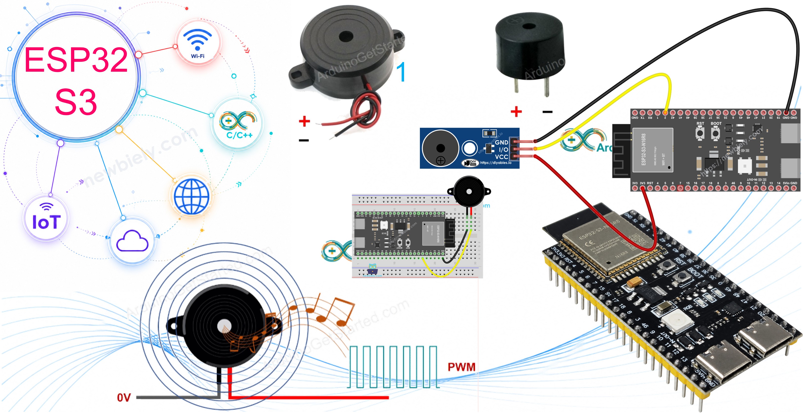 ESP32 S3 PIEZO BUZZER
