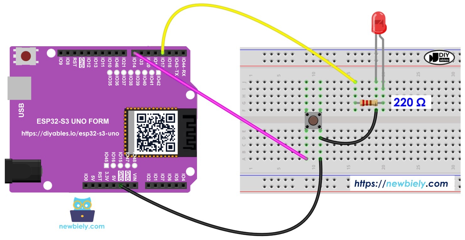 ESP32 S3 Uno button LED