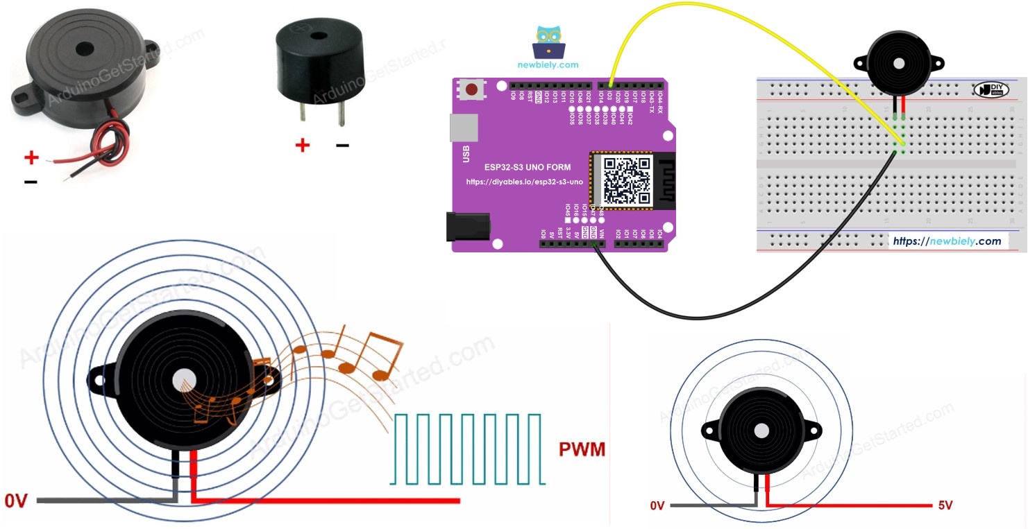 ESP32 S3 Uno PIEZO BUZZER